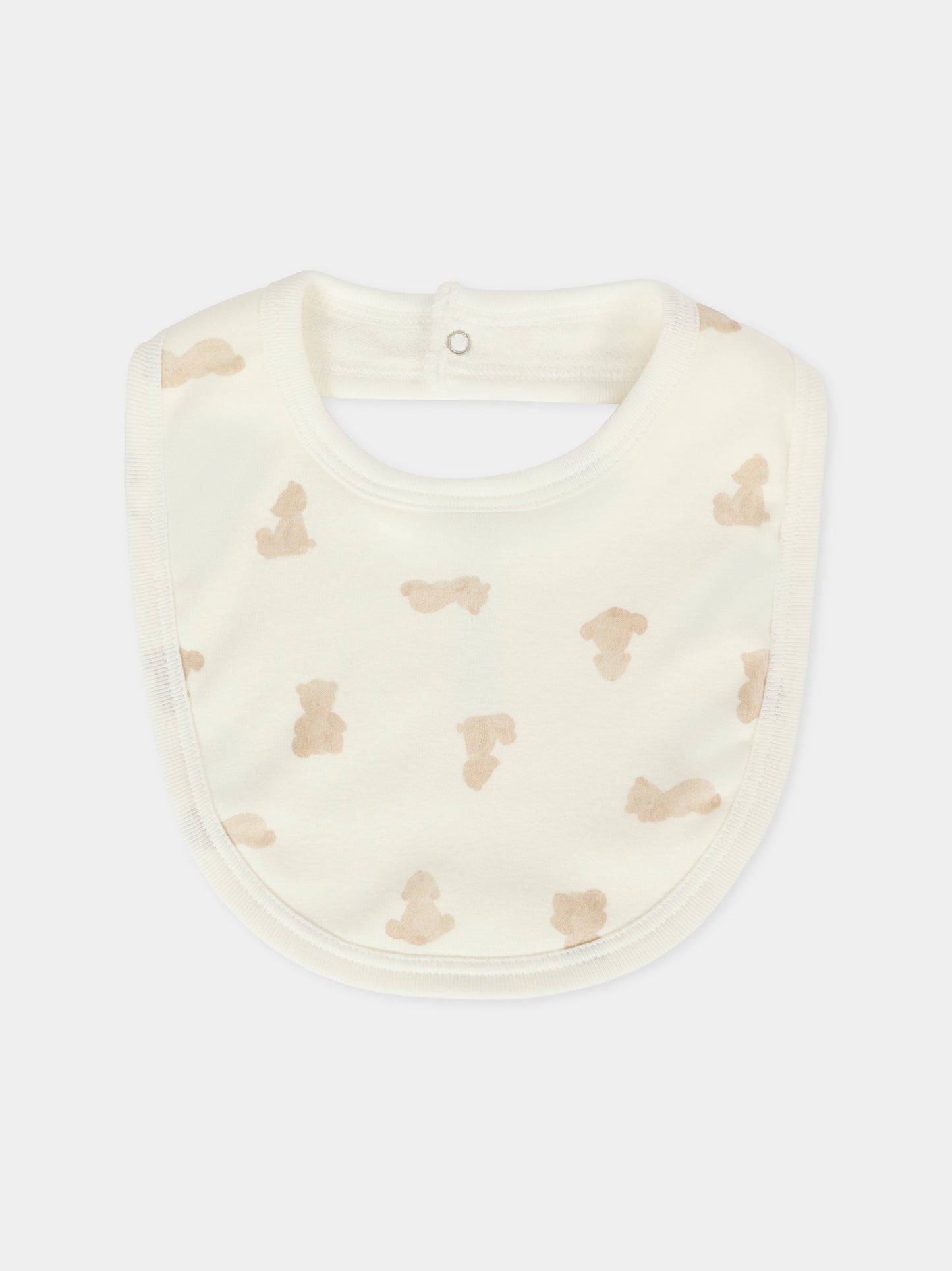 Set bavaglini avorio per neonati con orso,Petit Bateau,A0E18 01