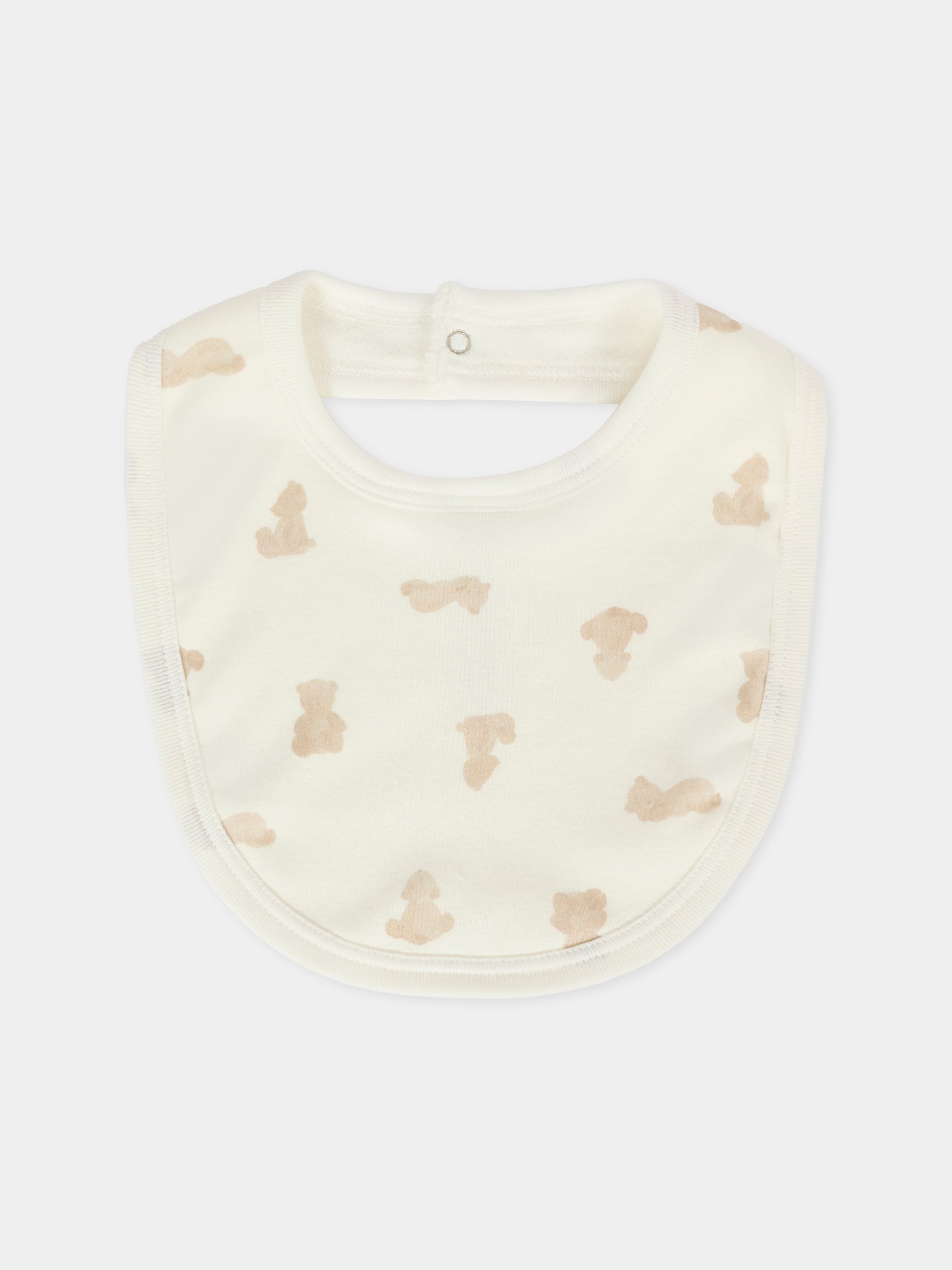 Set bavaglini avorio per neonati con orso,Petit Bateau,A0E18 01