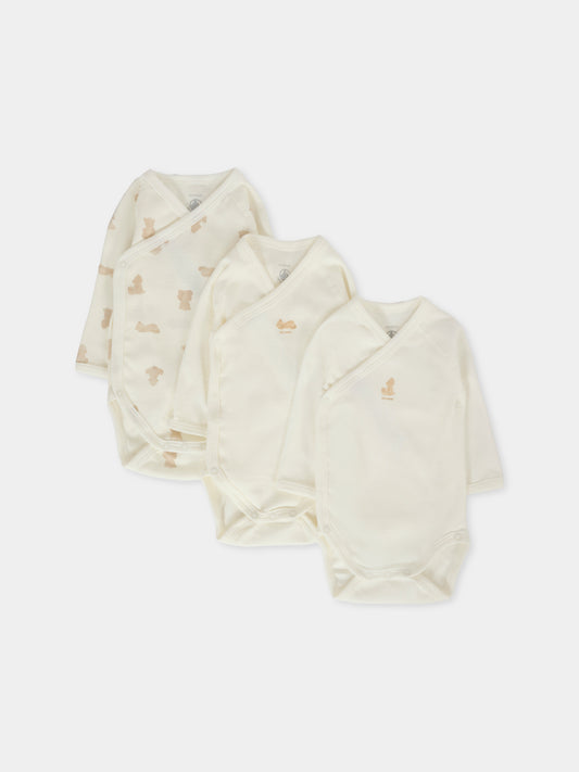 Set di body multicolor per neonati con orsi,Petit Bateau,A0DZG 00