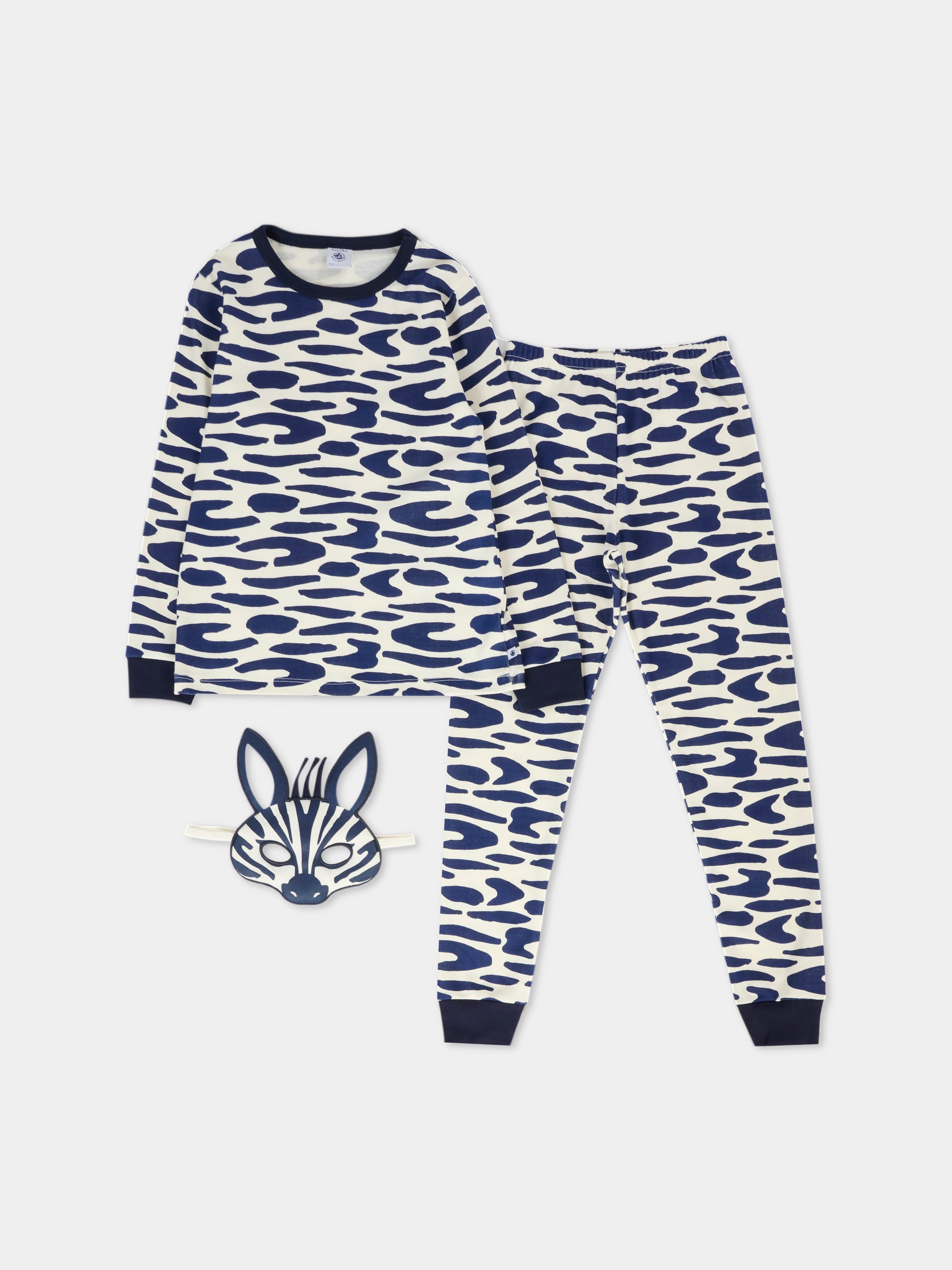 Pigiama avorio per bambino con zebra,Petit Bateau,A0DQW 01
