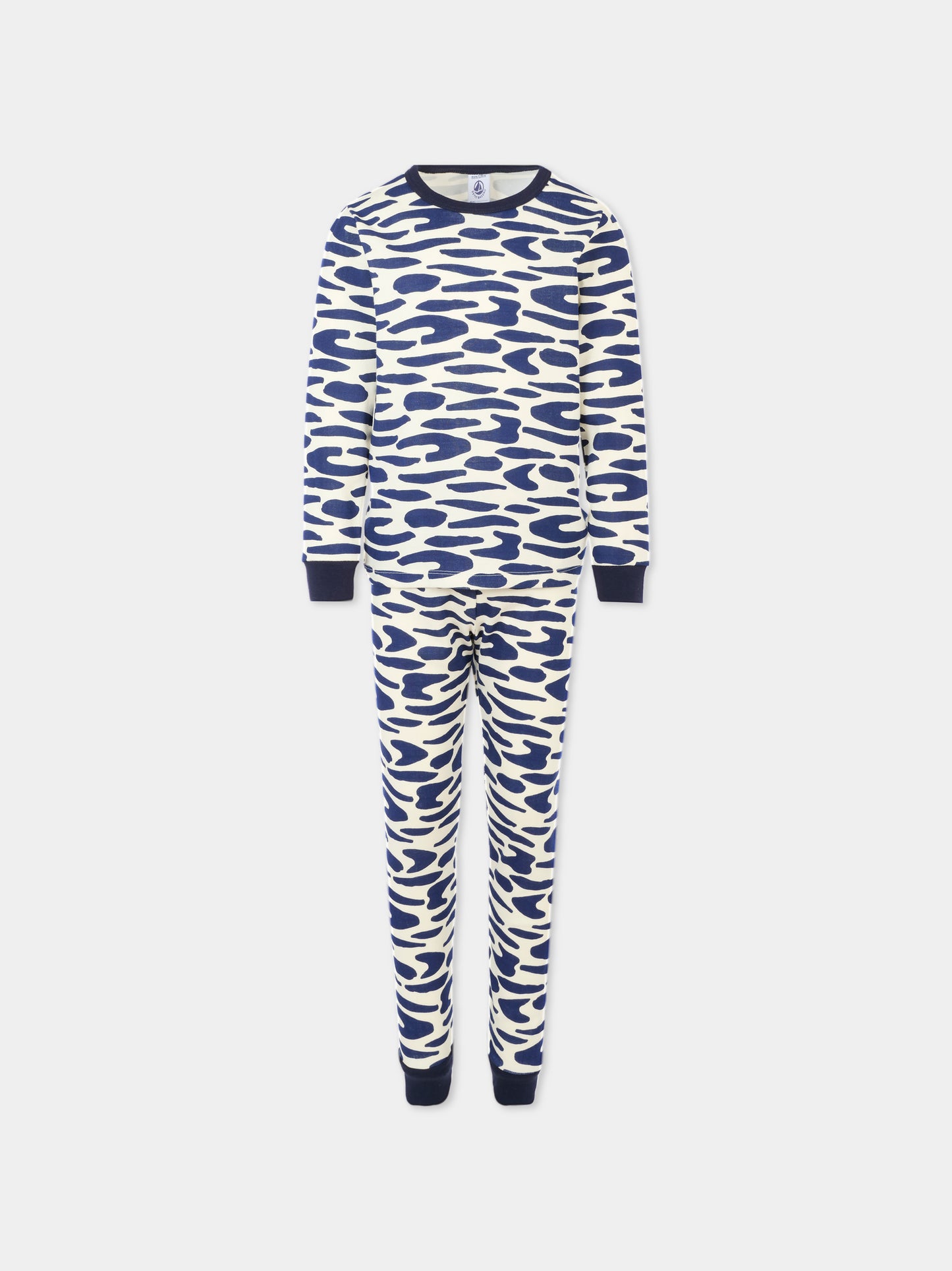 Pigiama avorio per bambino con zebra,Petit Bateau,A0DQW 01