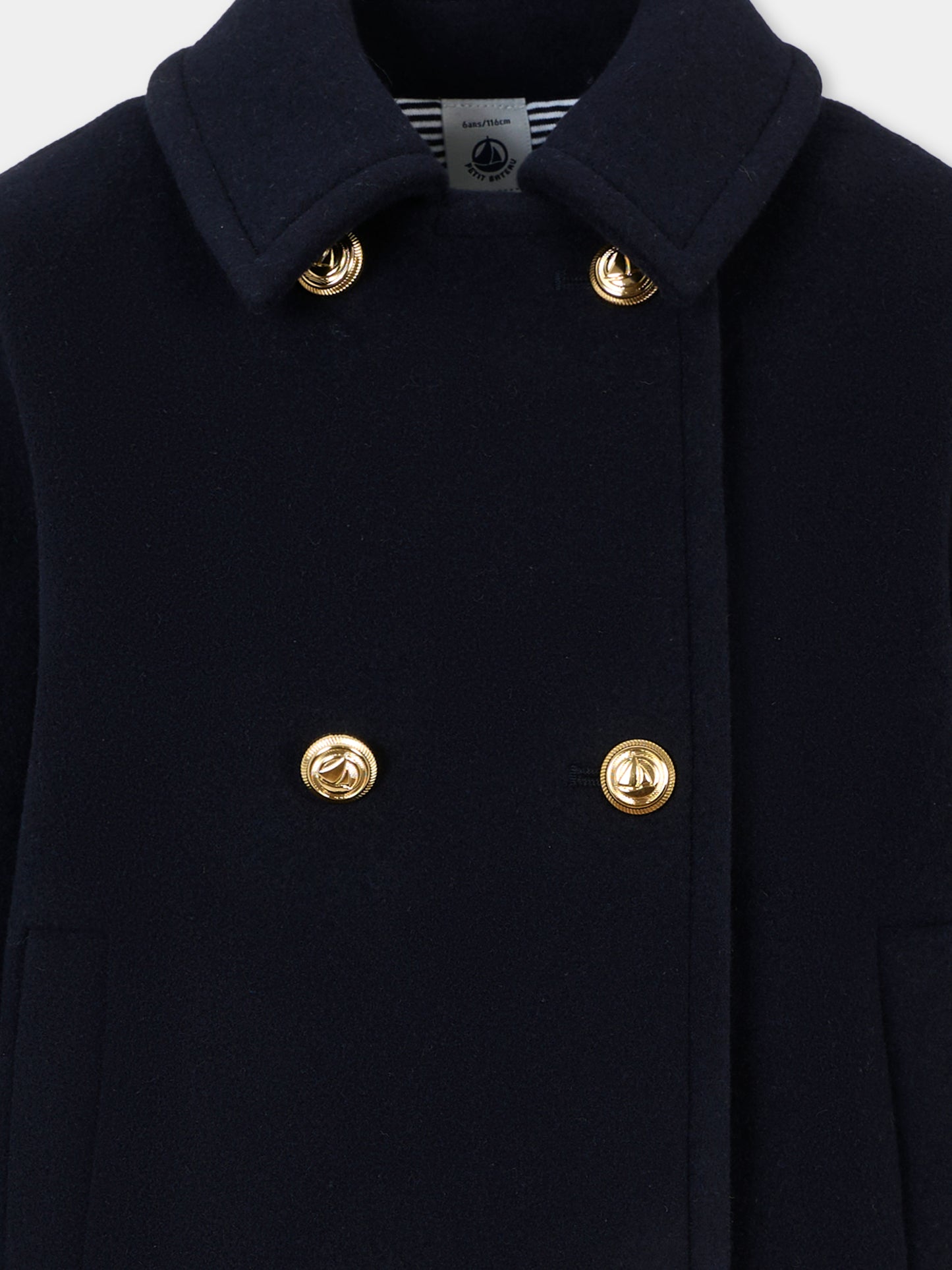 Cappotto blu per bambina,Petit Bateau,A0EGX 01