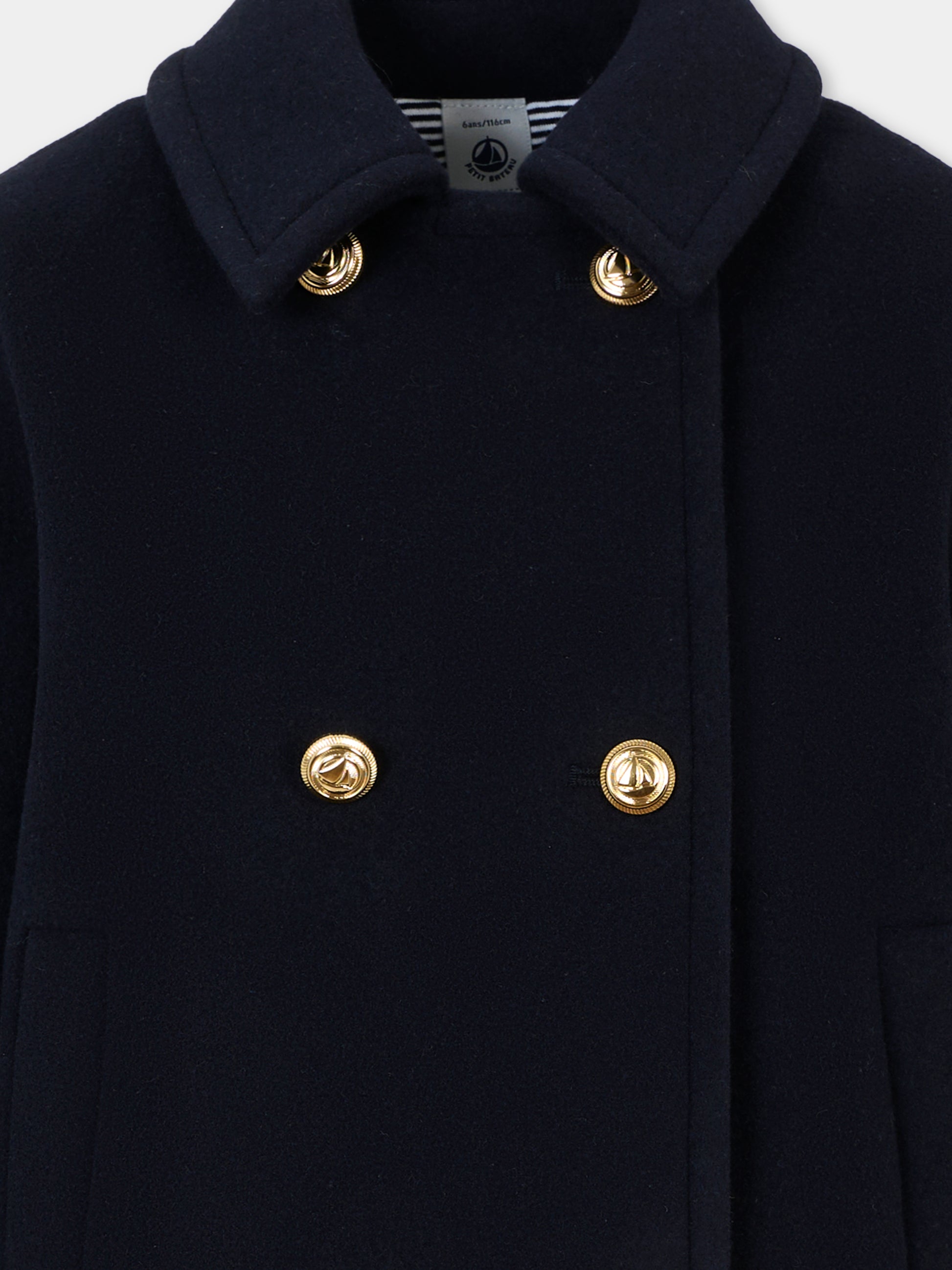 Cappotto blu per bambina,Petit Bateau,A0EGX 01