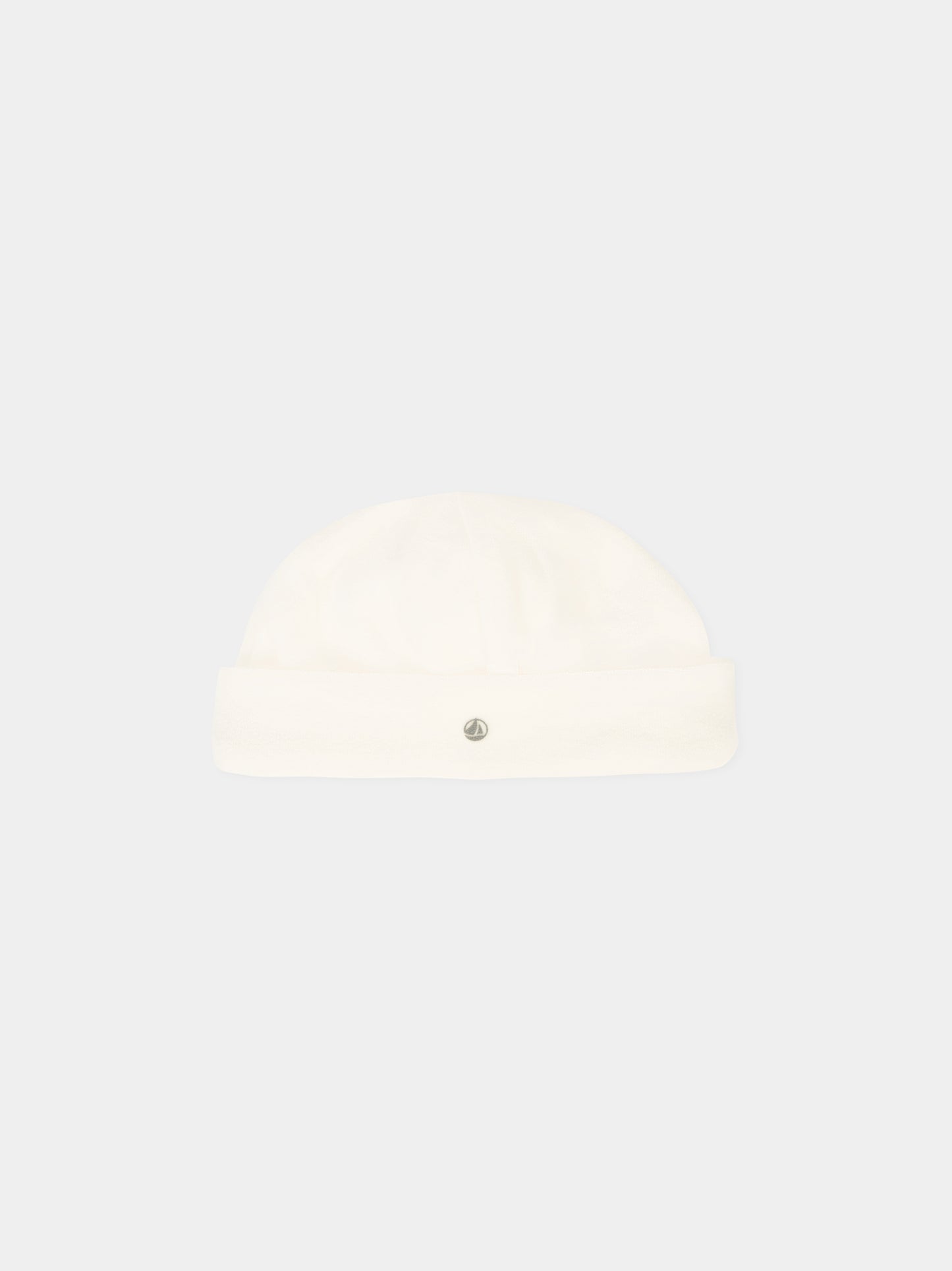 Berretto avorio per neonati con logo,Petit Bateau,A08AJ 01