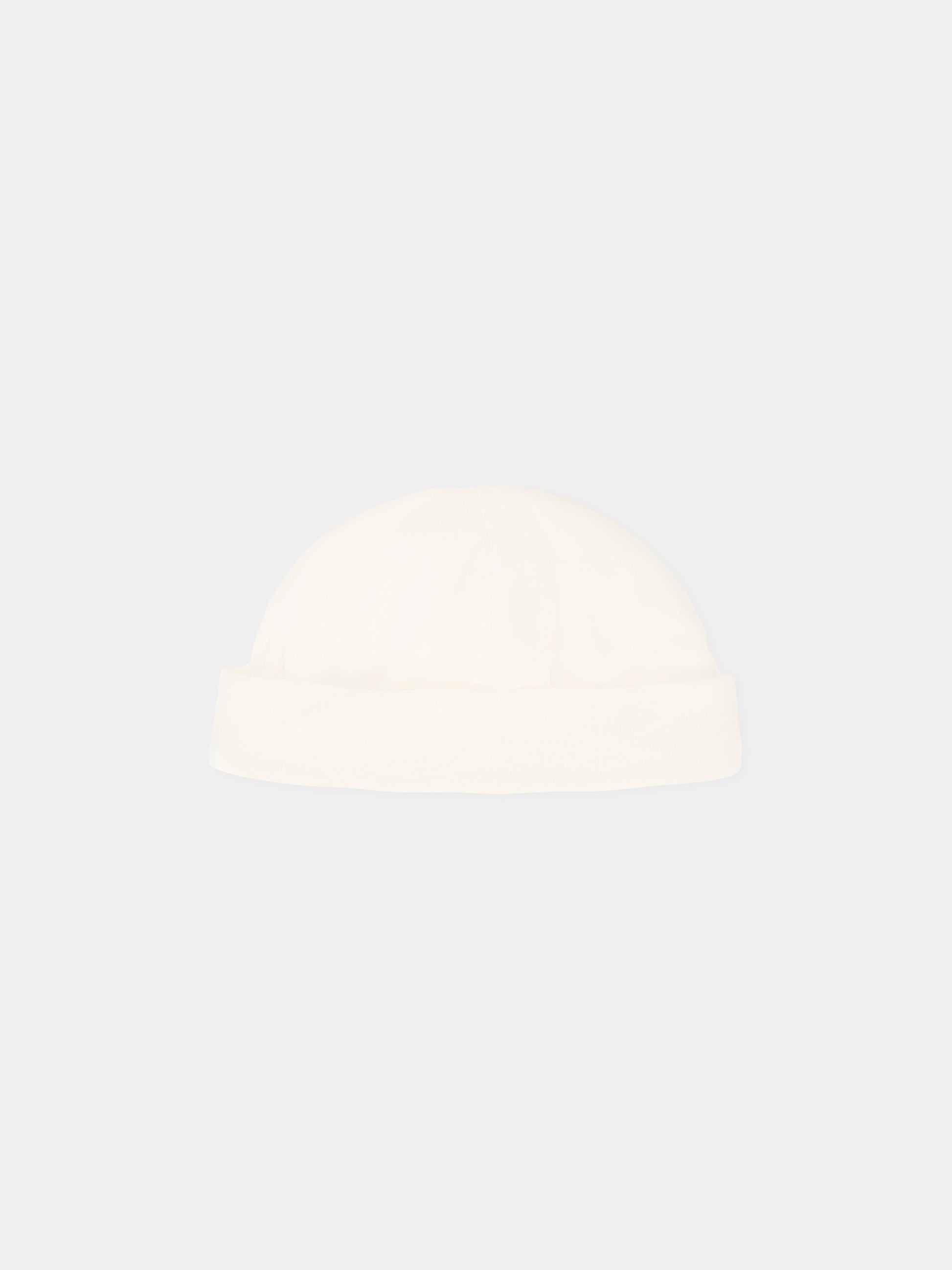 Berretto avorio per neonati con logo,Petit Bateau,A08AJ 01