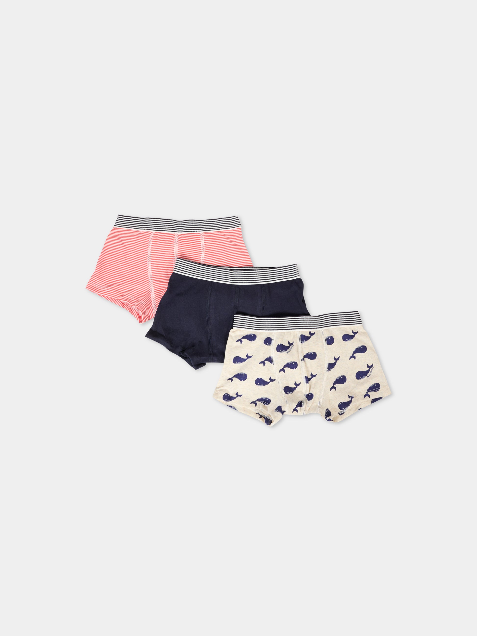 Set boxer multicolor per bambino con balena,Petit Bateau,A0DAH 00