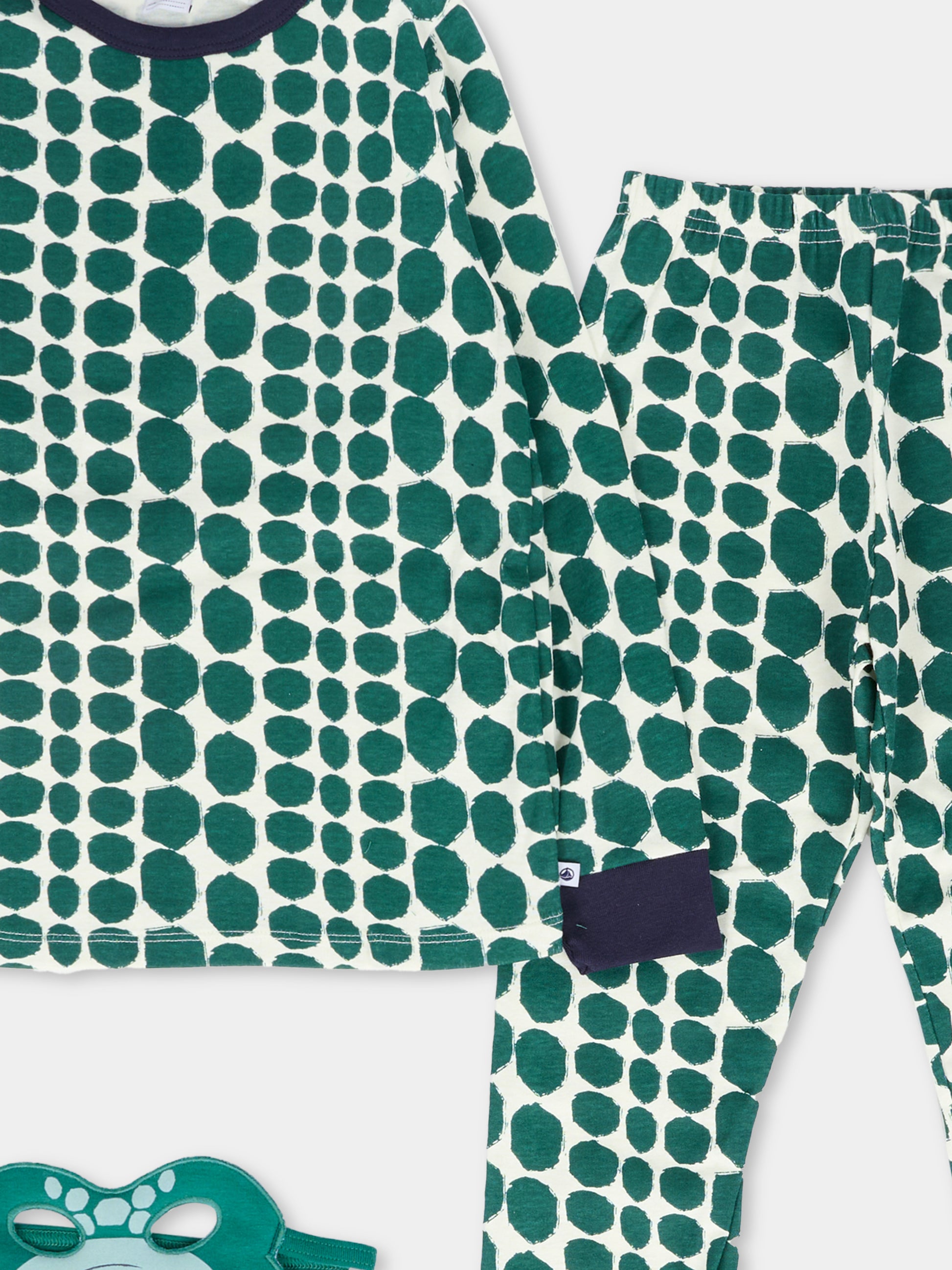 Pigiama verde per bambino con maschera,Petit Bateau,A0DQX 01