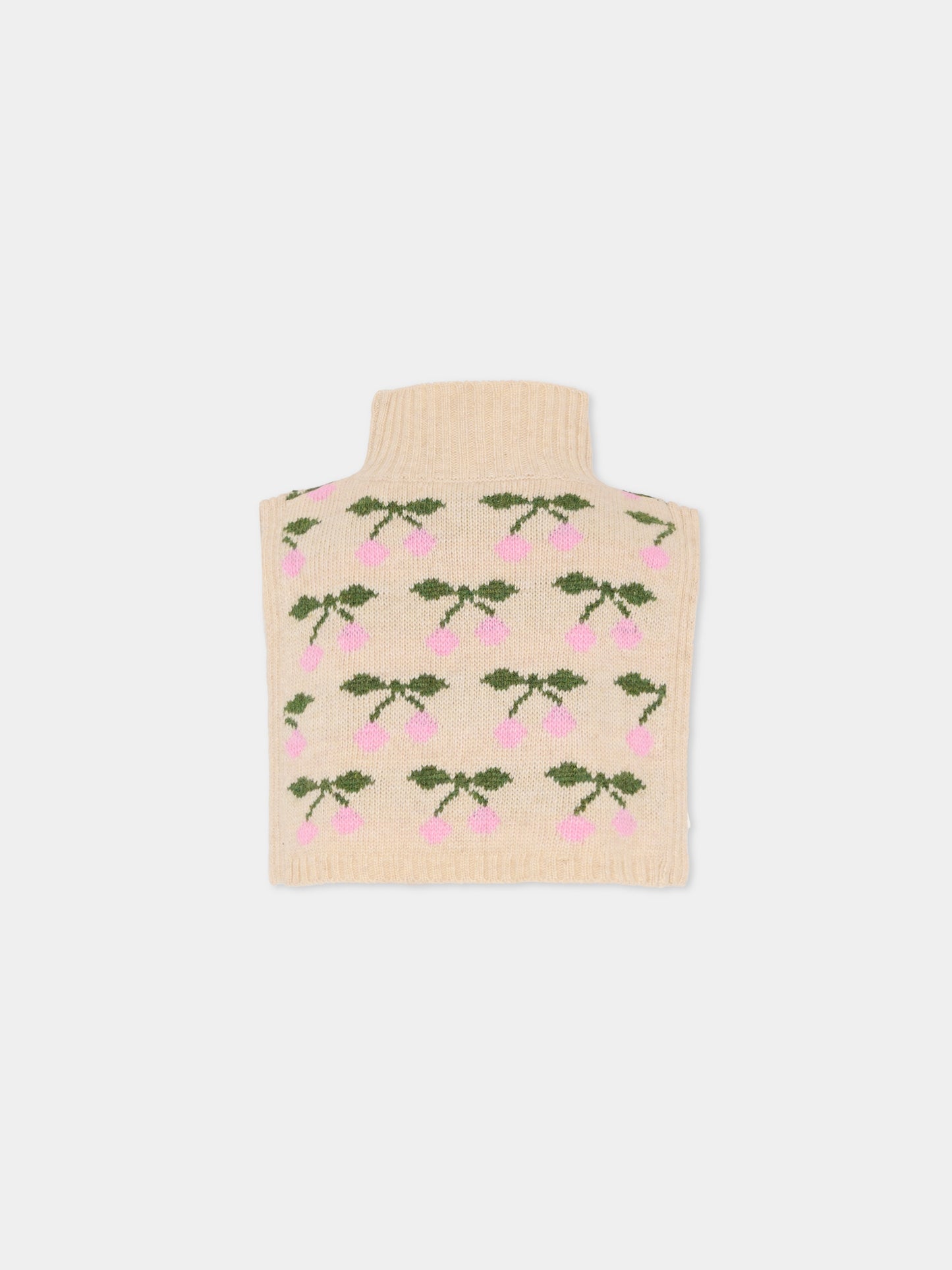 Sciarpa beige per bambina con ciliegie,Konges Sløjd,KS103714 CHERRY