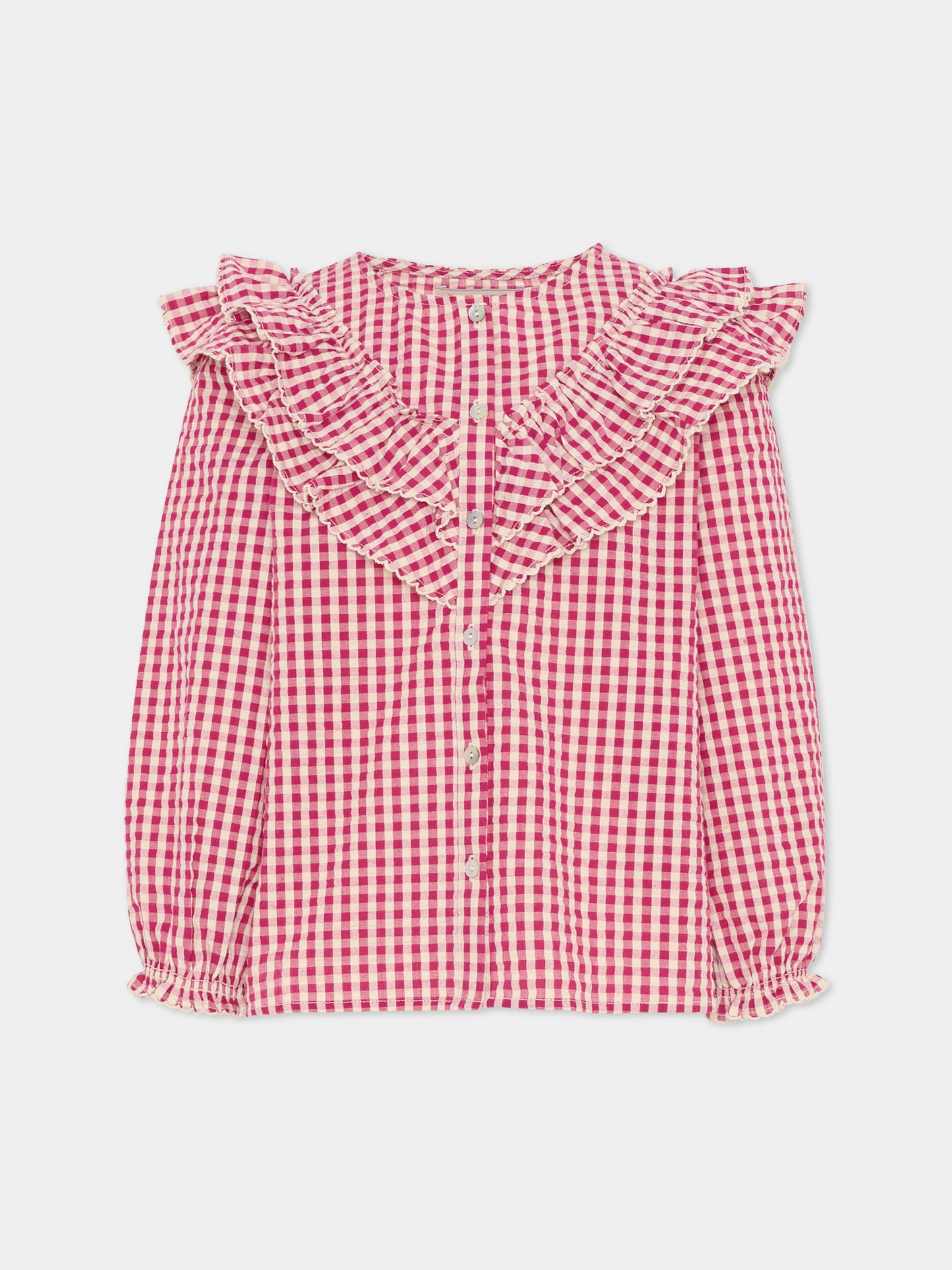 Camici fucsia per bambina,Konges Sløjd,KS103841 SANGRIA/BUTTER CHECK