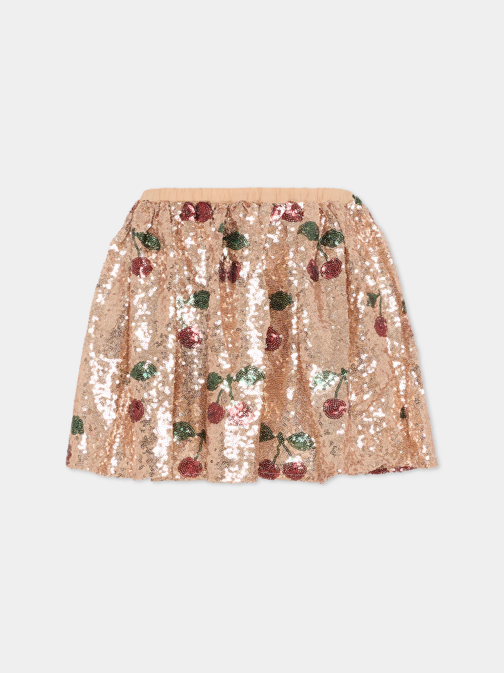 Gonna oro per bambina con ciliegie,Konges Sløjd,KS103992 MA GRANDE CERISE