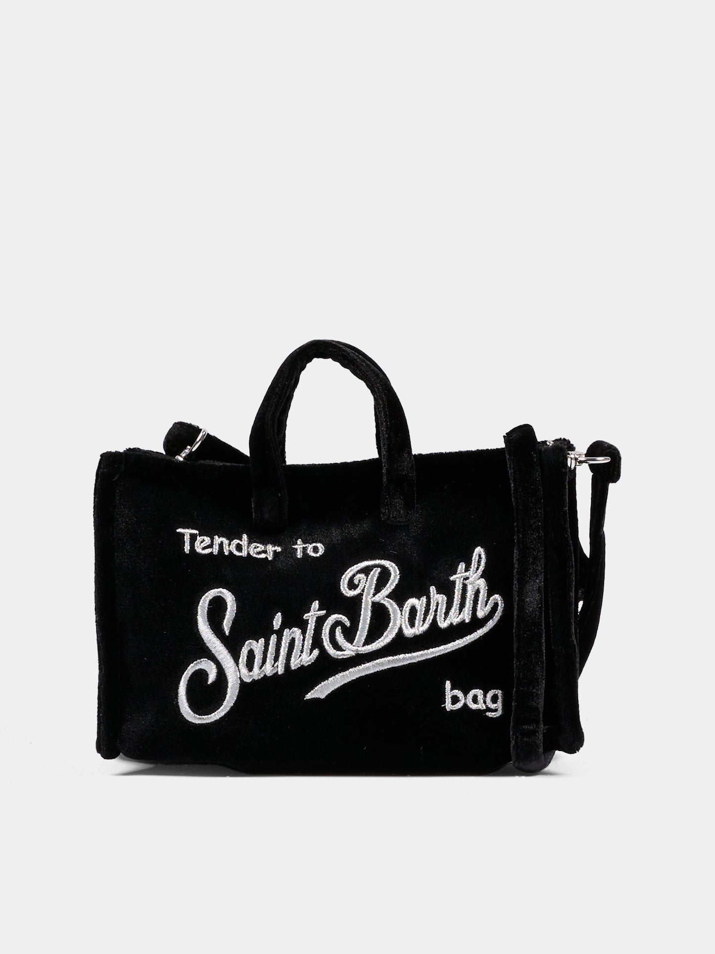 Borsa porta cellulare nera per bambina con logo,Mc2 Saint Barth,PHONE008 - 00207I
