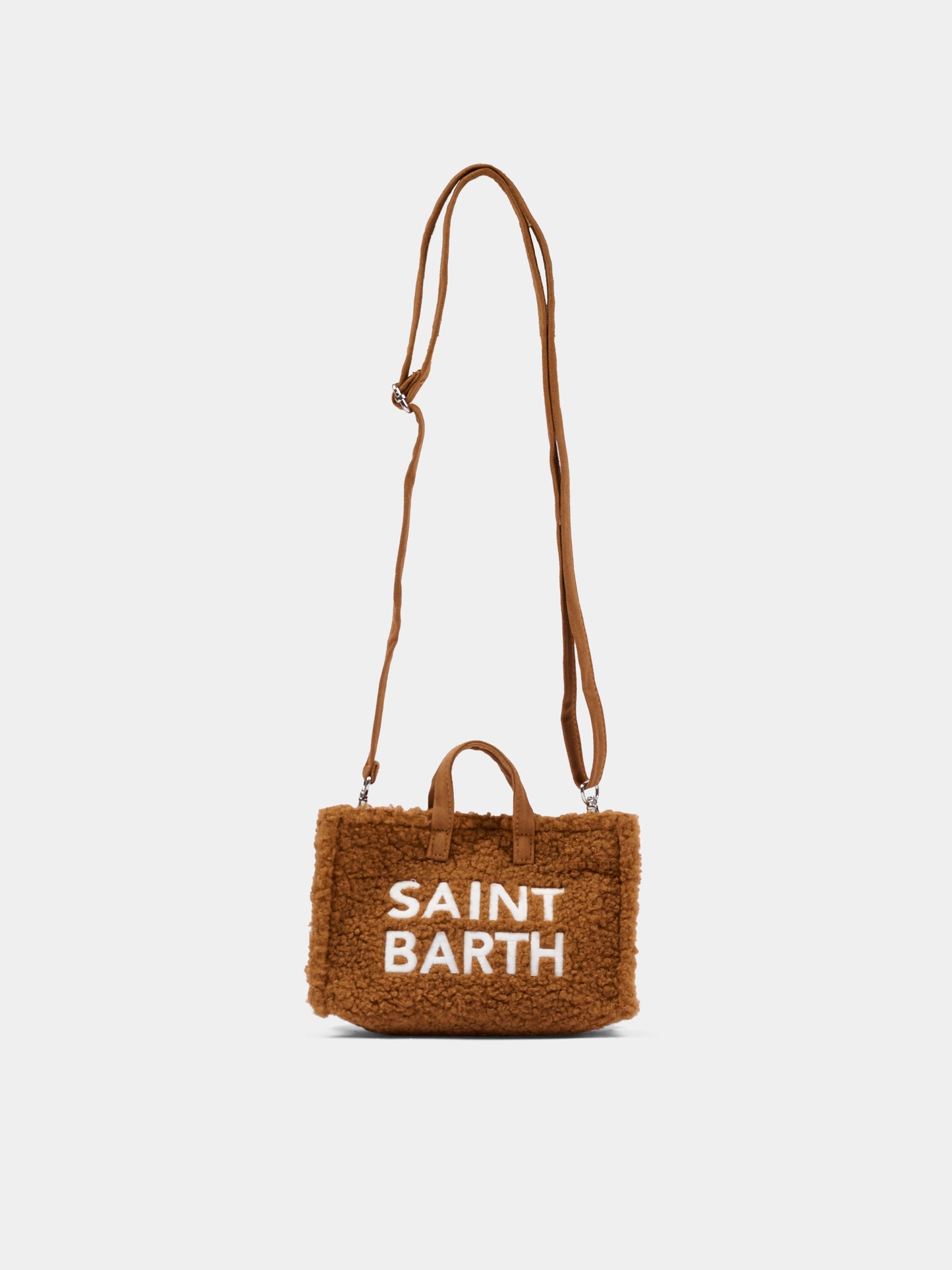 Borsa portacellulare marrone per bambina con logo,Mc2 Saint Barth,PHONE004 - 00221I