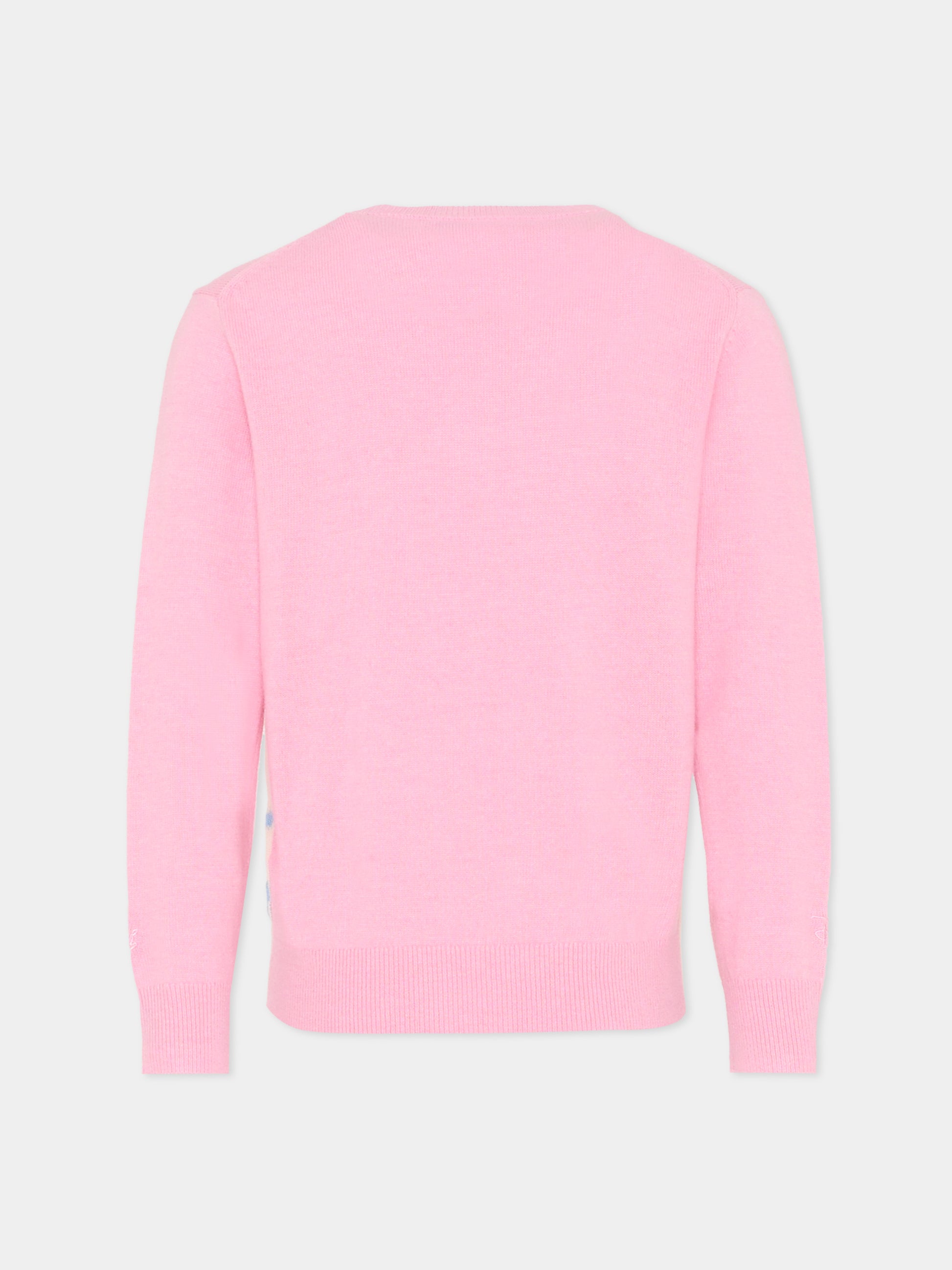 Maglione rosa per bambina con Topolino e Minnie,Mc2 Saint Barth,PRC0007 - 02249I