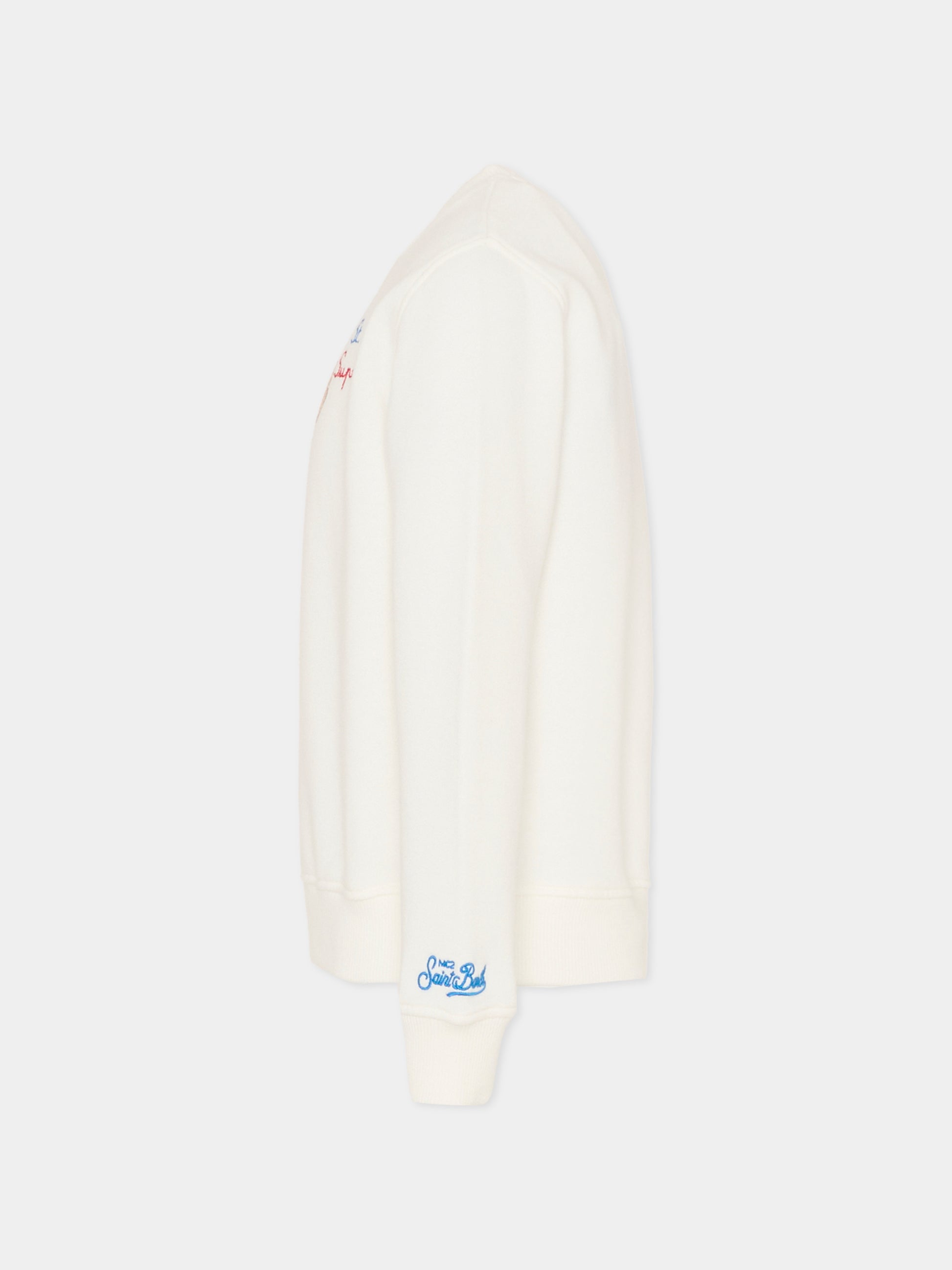 Felpa bianca per bambino con Superman,Mc2 Saint Barth,HUT0004 - 00530I