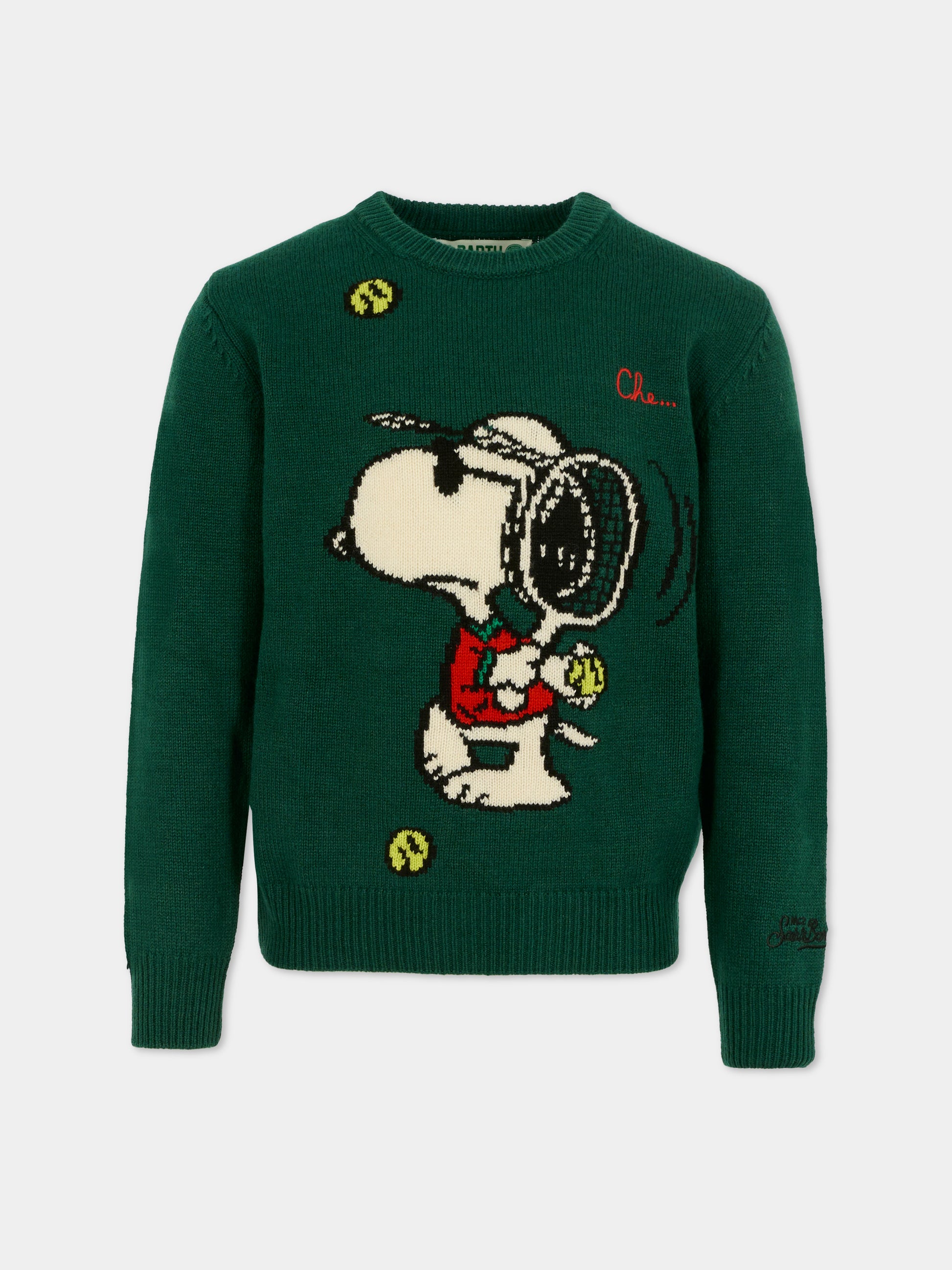 Maglione verde per bambino con Snoopy,Mc2 Saint Barth,DOU0003 - 01729I