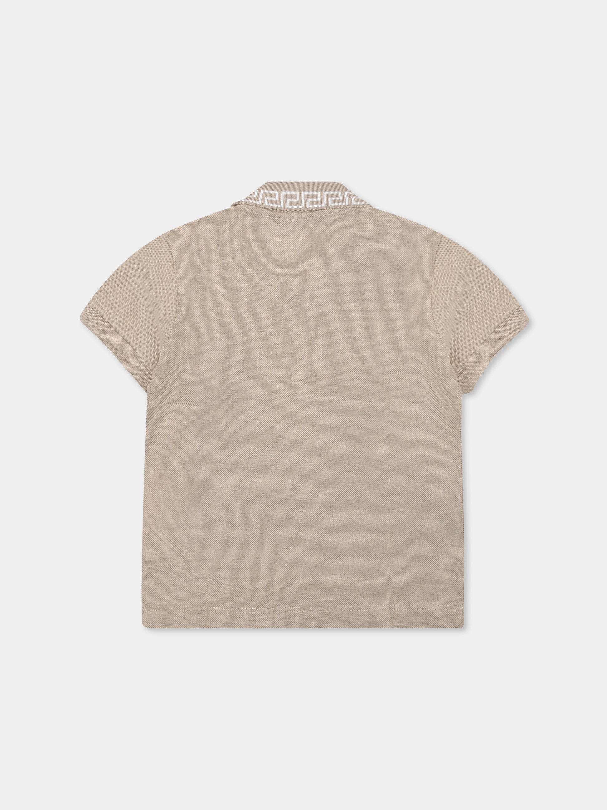 Polo beige per neonato con Medusa,Versace,1018617 1A13012 2KE30