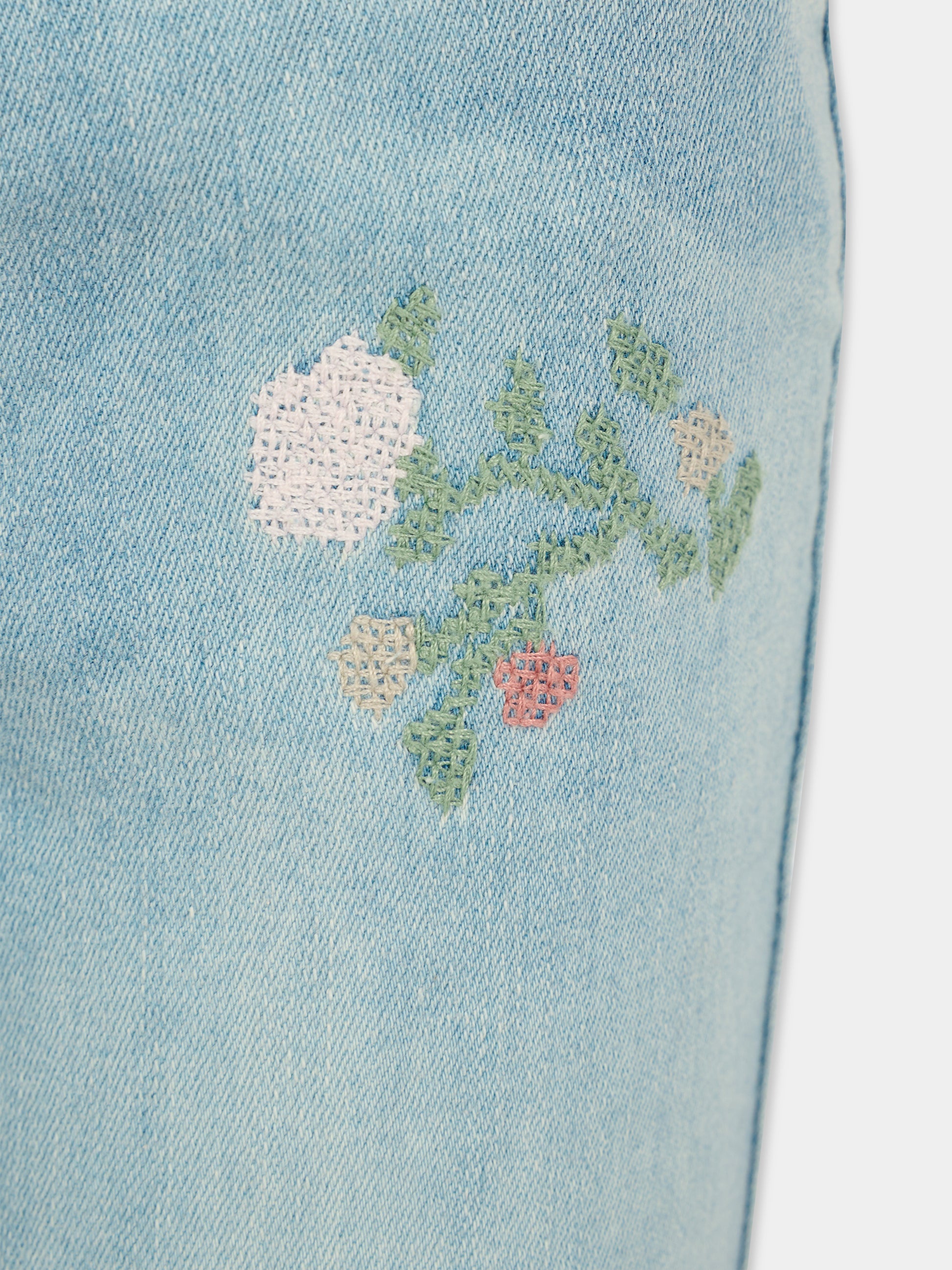Jeans denim per bambina con fiori,Abercrombie & Fitch,AF43AG09 43AG09 LCT