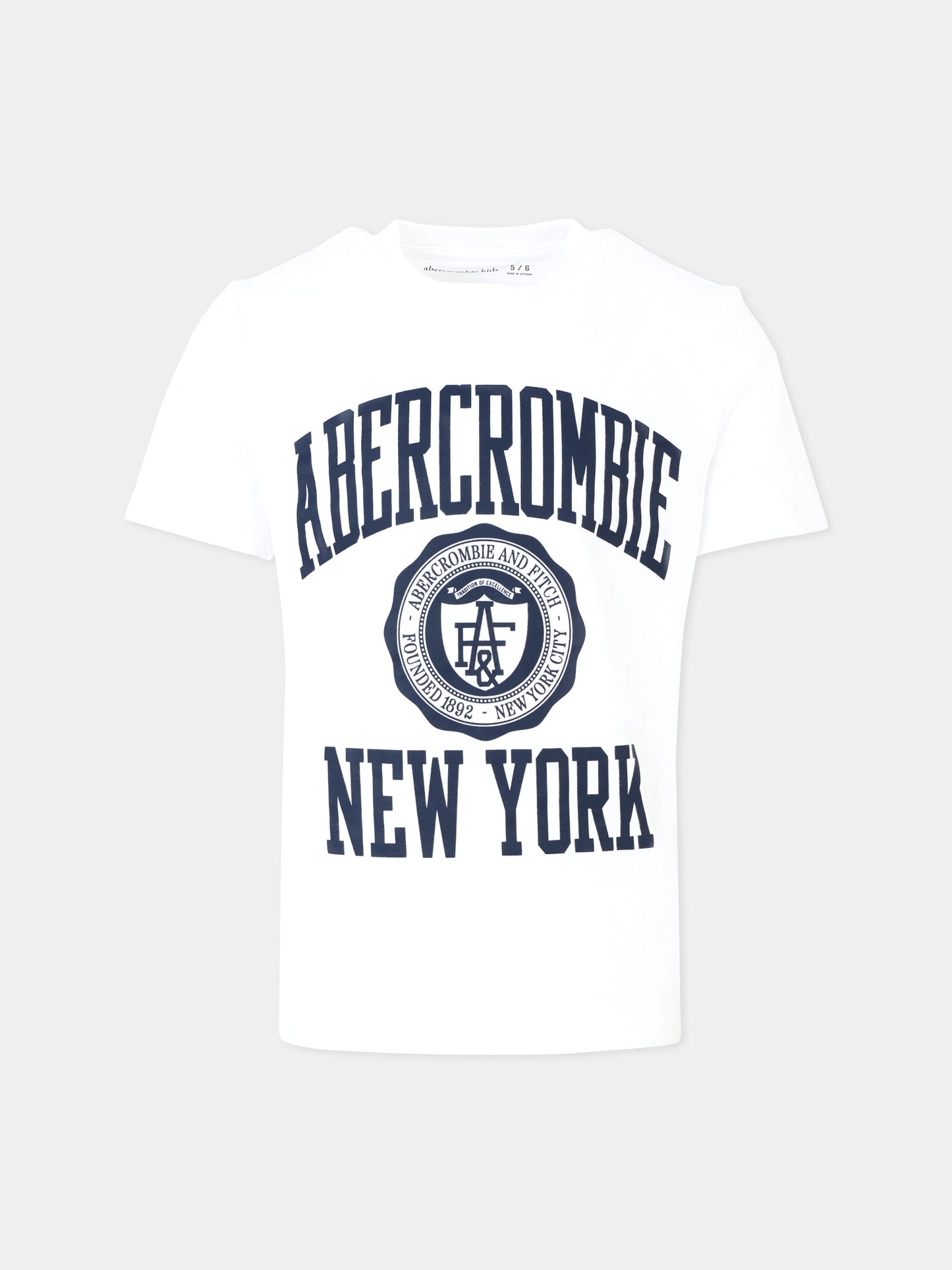 T-shirt bianca per bambino con logo,Abercrombie & Fitch,AF93AJ92 93AJ92 W1T