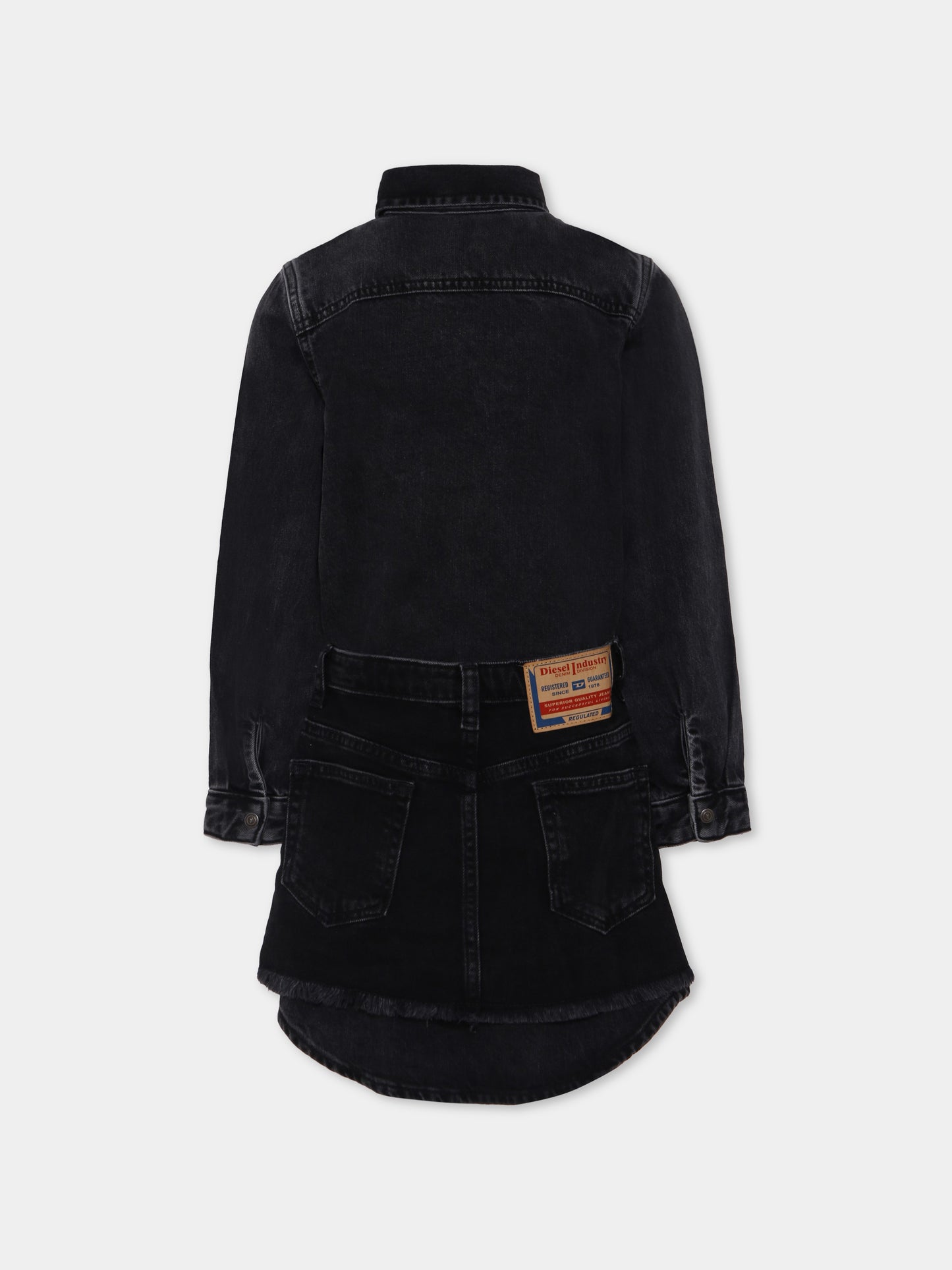 Vestito nero per bambina con logo,Diesel,J02350-KXBPT-K02