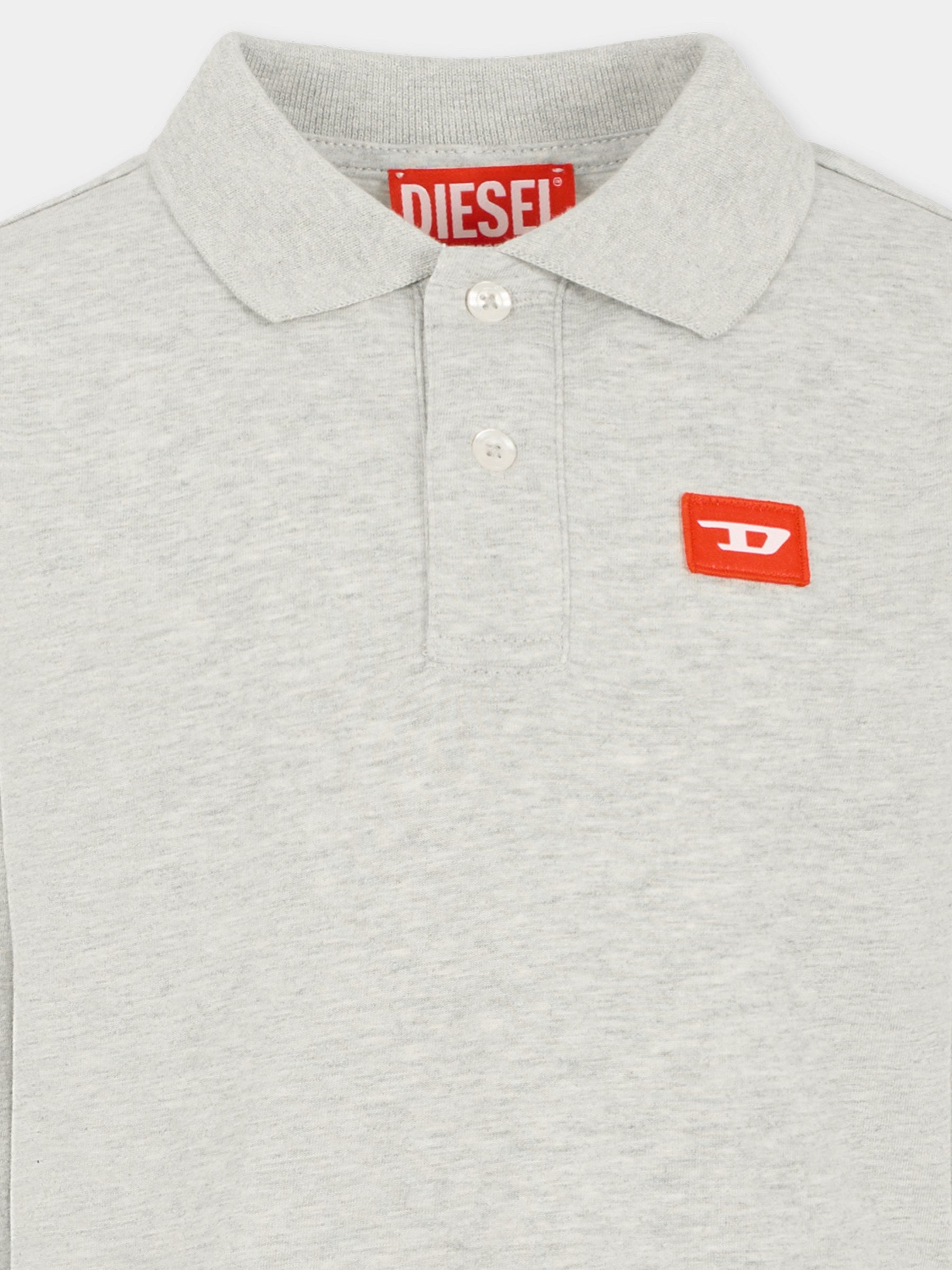 Polo grigia per bambino con logo,Diesel,J02467-KYAR1-K963