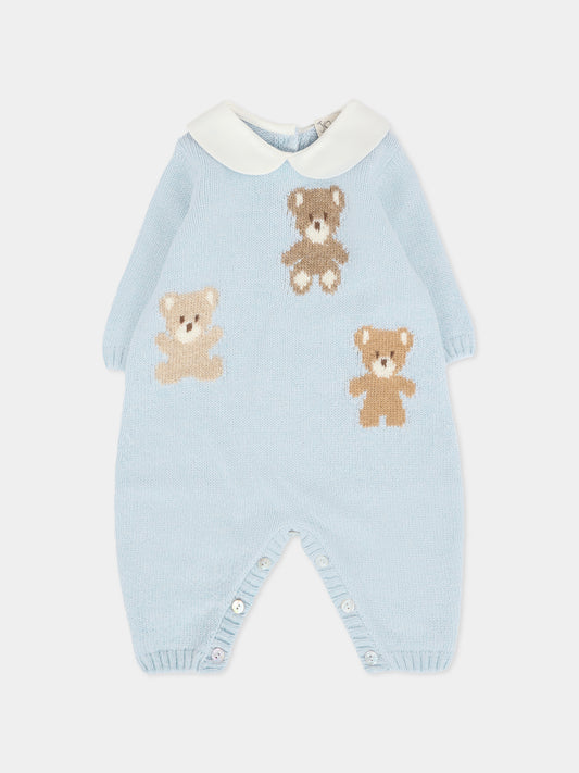 Tutina celeste per neonato con orsetti,J.o. Milano,561A1 CIELO