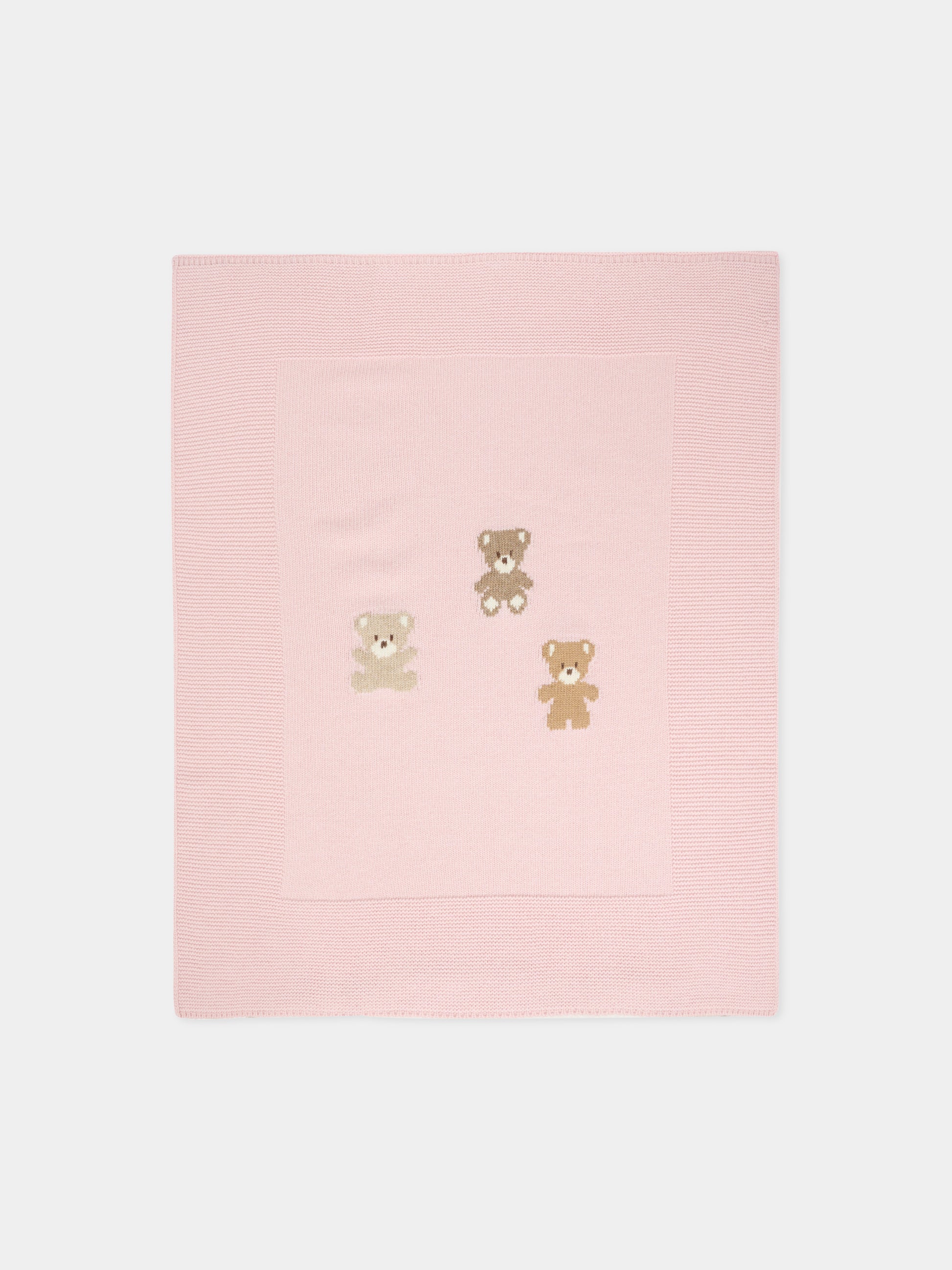 Coperta rosa per neonata con orsetti,J.o. Milano,568A1 ROSA BABY