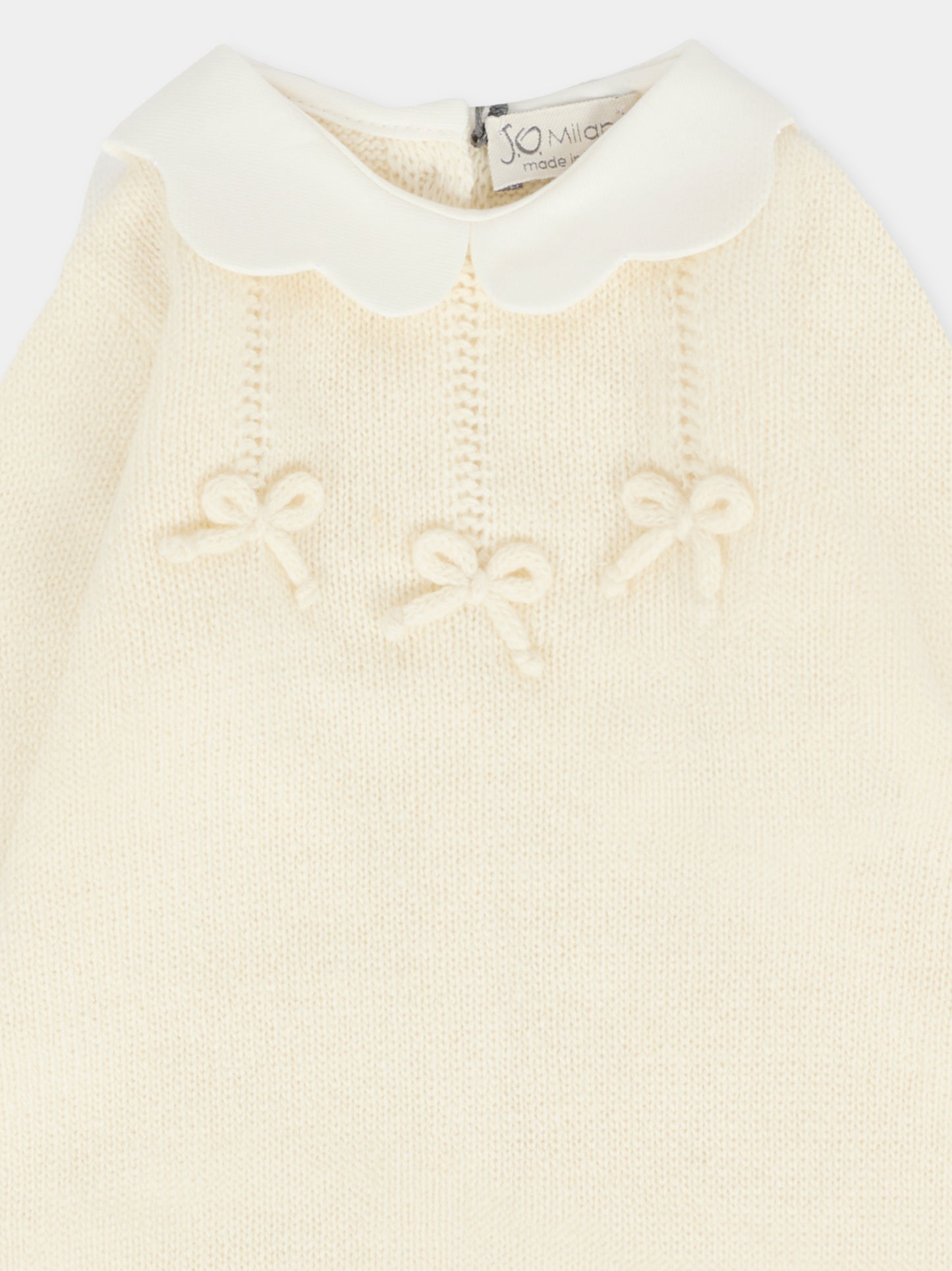 Tutina avorio per neonati con fiocchi,J.o. Milano,561D1 PANNA