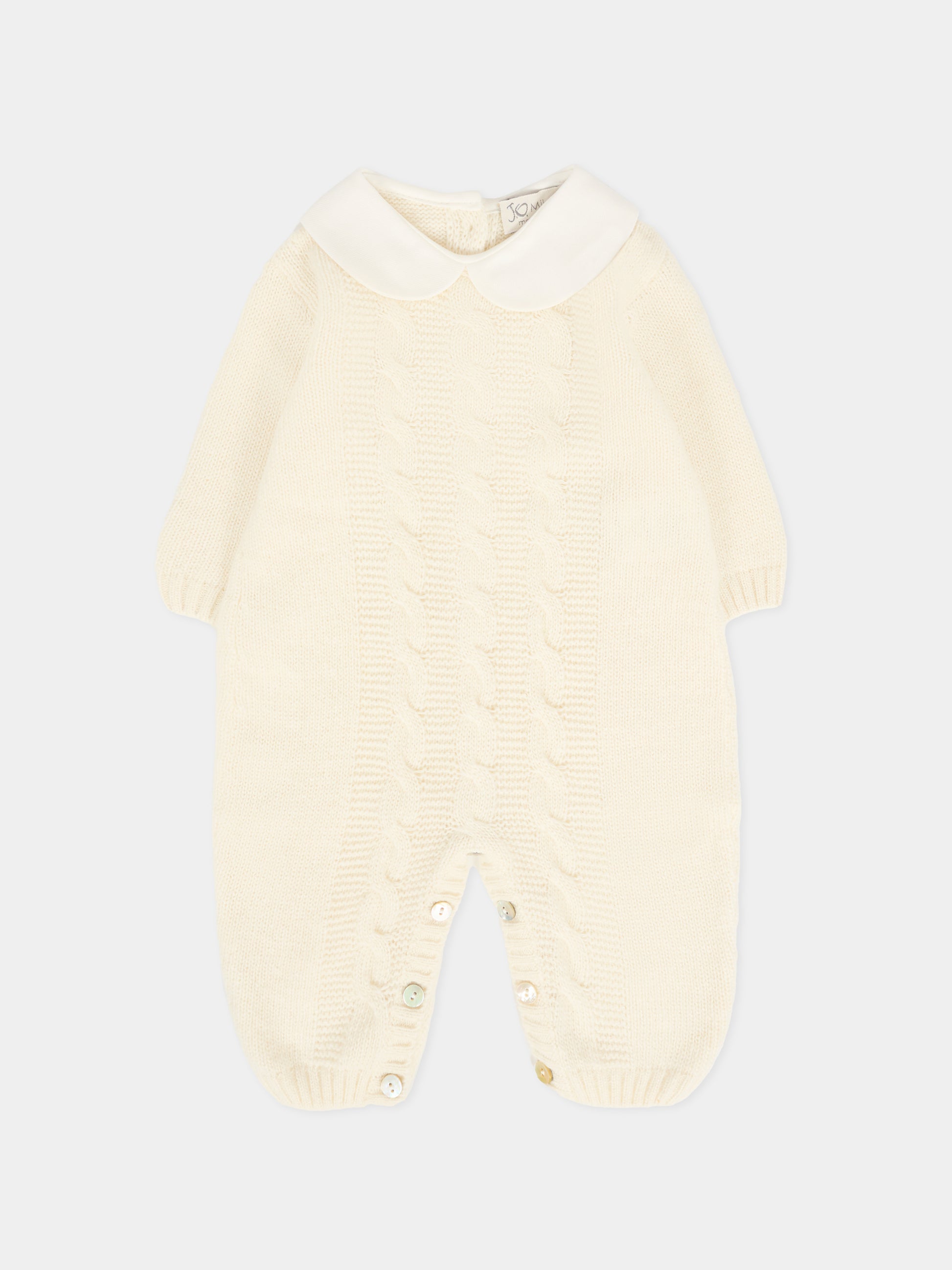 Tutina avorio per neonati con trecce,J.o. Milano,561A2 PANNA