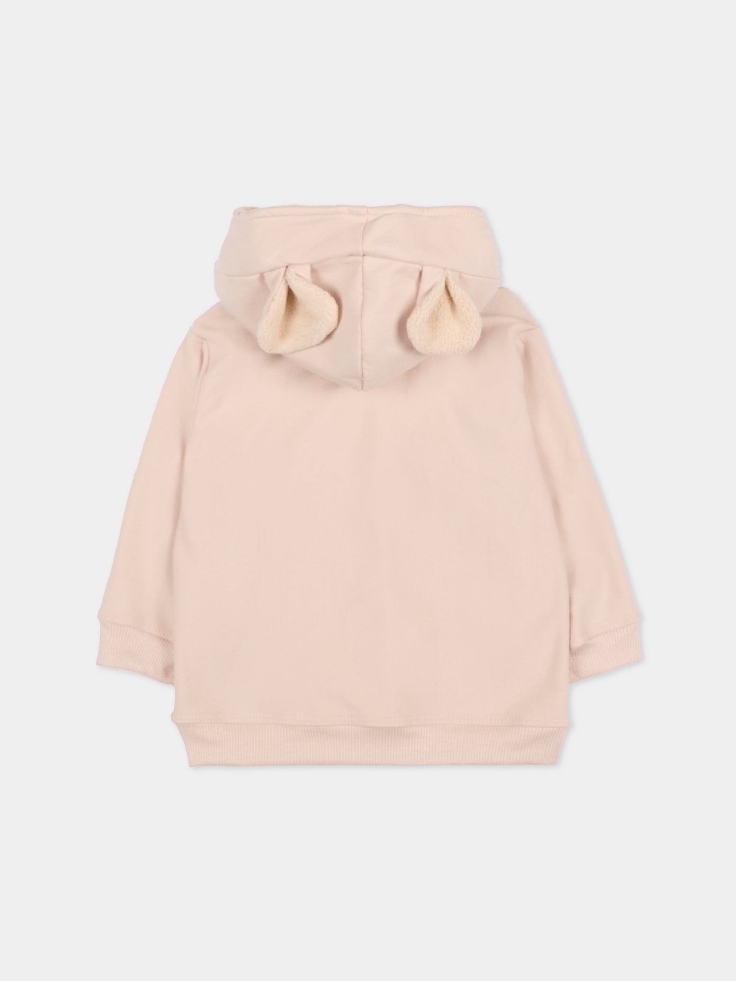 Felpa rosa per neonata con orecchie,Bamboom,1055 VINTAGE PINK