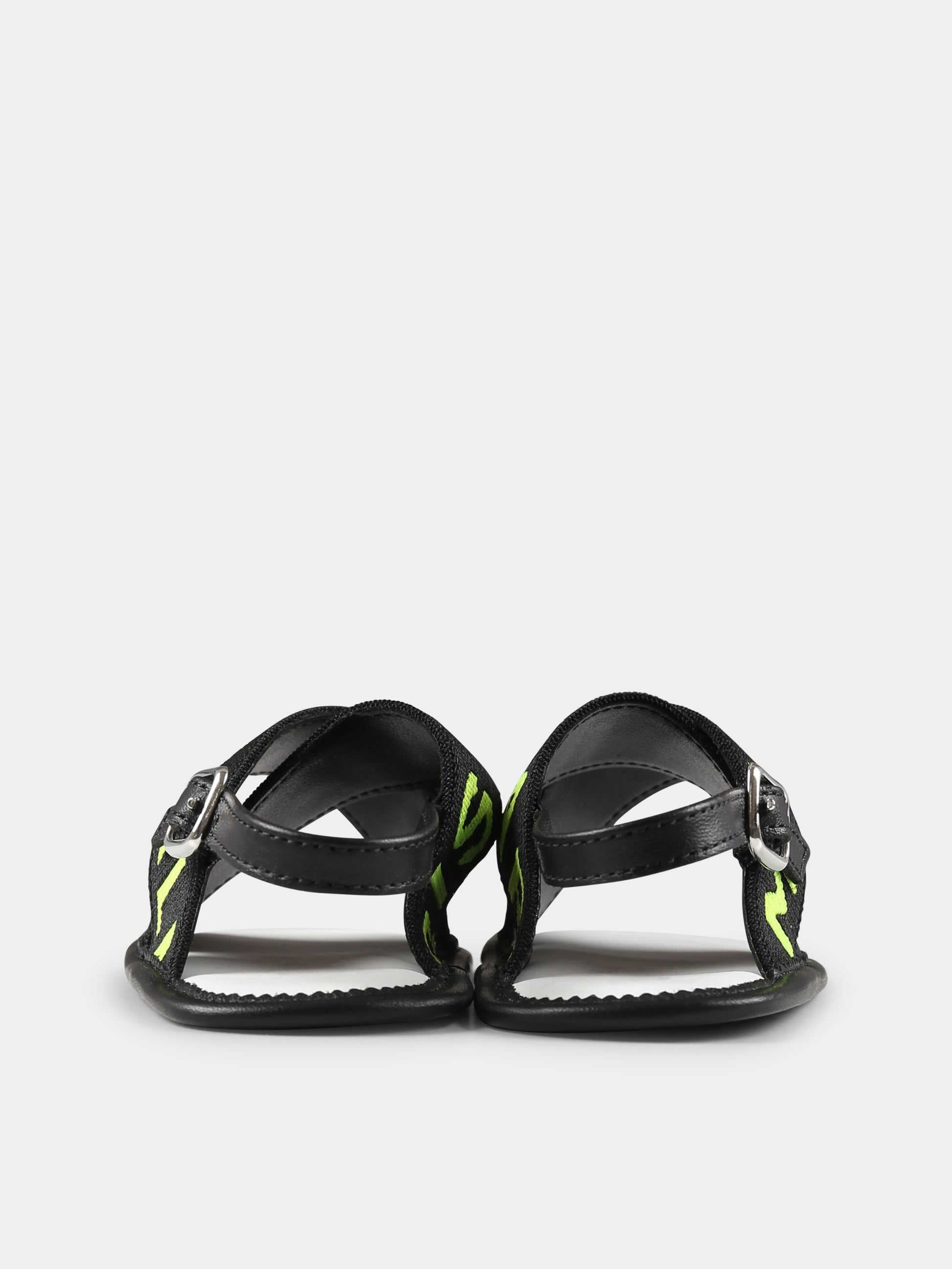 Sandali neri per neonati con logo,Balmain Kids,BU0656 Y0051 930GL