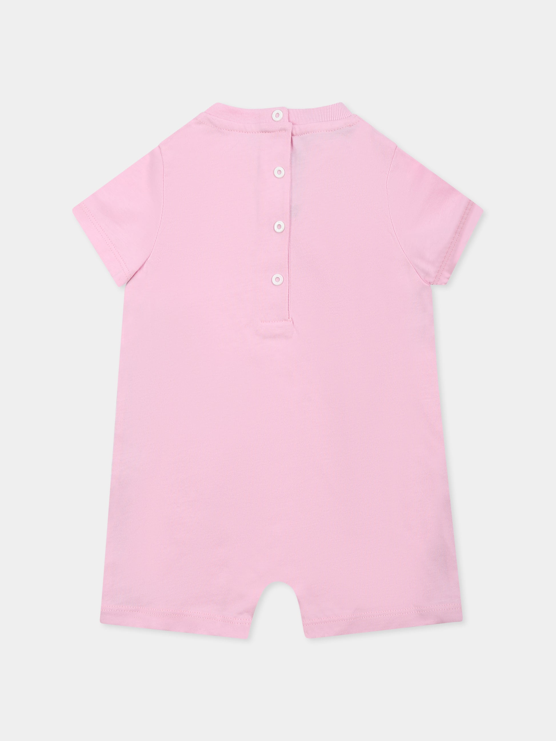Set pagliaccetto rosa per neonata con logo,Balmain Kids,BUB52A Z1751 552AG