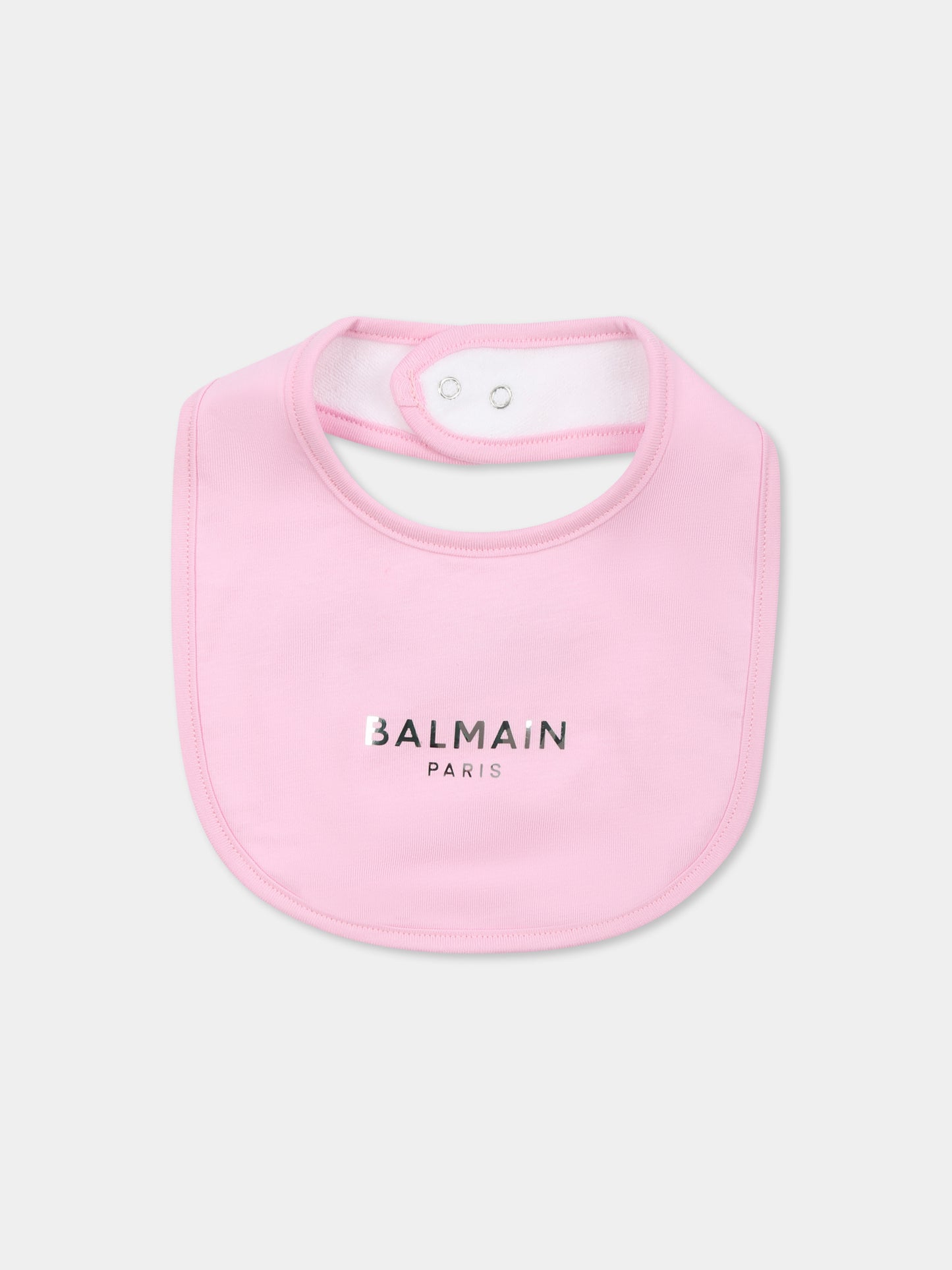 Set pagliaccetto rosa per neonata con logo,Balmain Kids,BUB52A Z1751 552AG