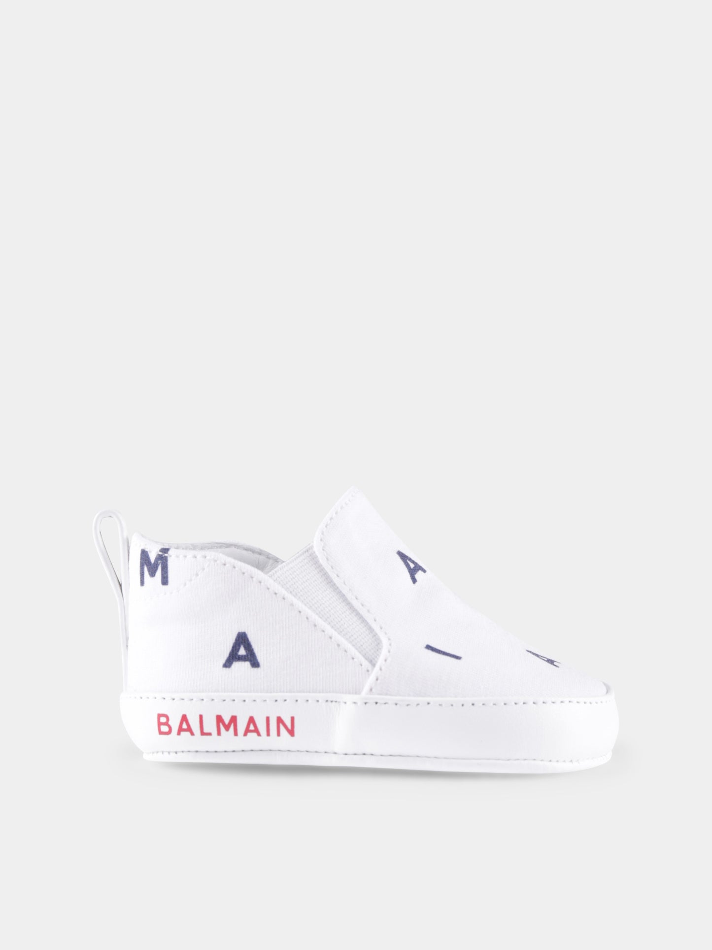 Sneakers bianche per neonati con logo,Balmain Kids,BU0576 Z1916 100BL