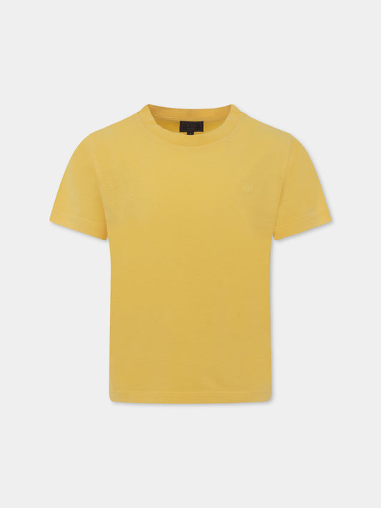 T-shirt gialla per bambino con logo,Fay Kids,FU8P41 Z2129 216