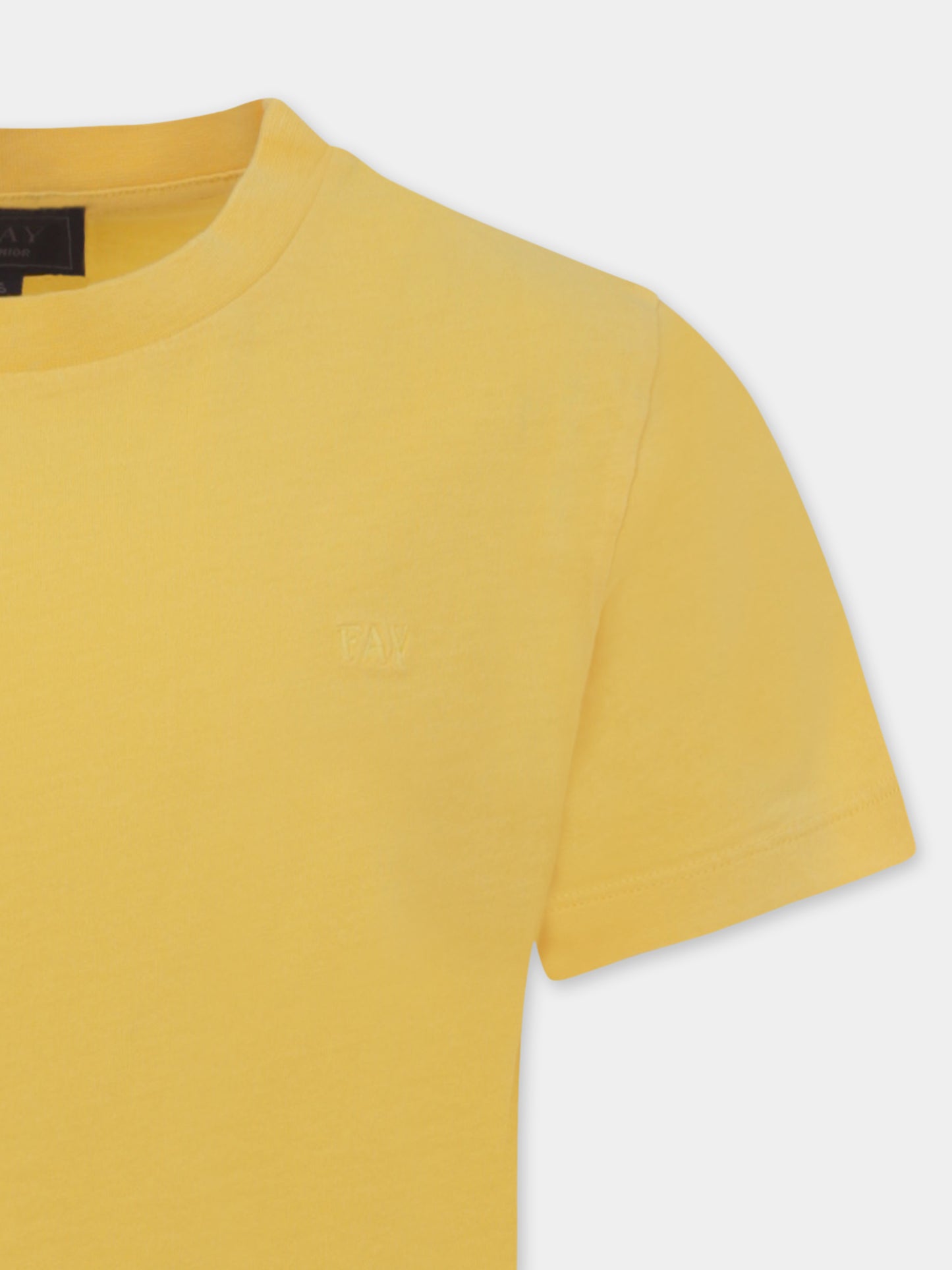 T-shirt gialla per bambino con logo,Fay Kids,FU8P41 Z2129 216