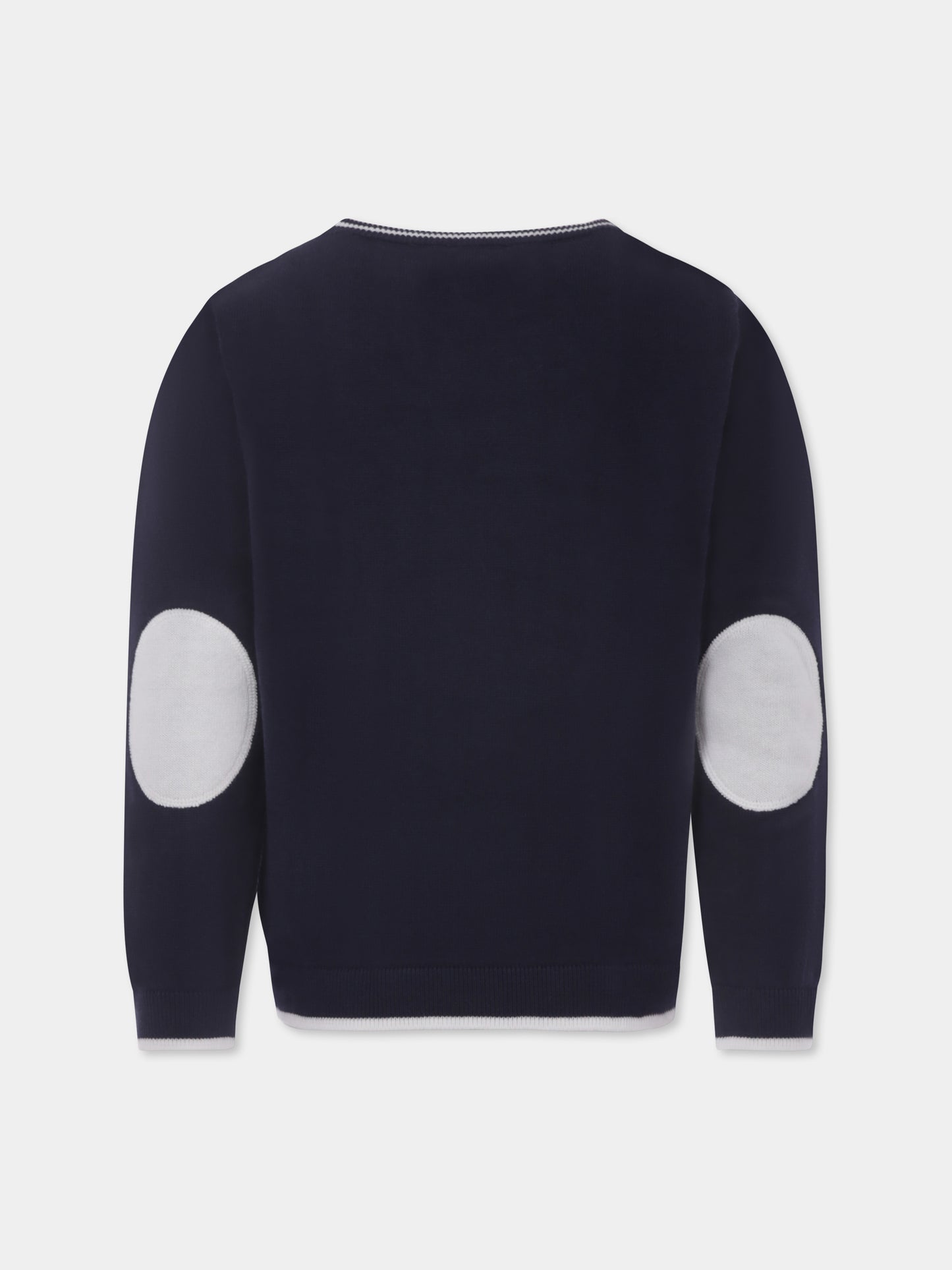 Maglione blu for boy with logo,Fay Kids,FU9P30 Z1376 635BC