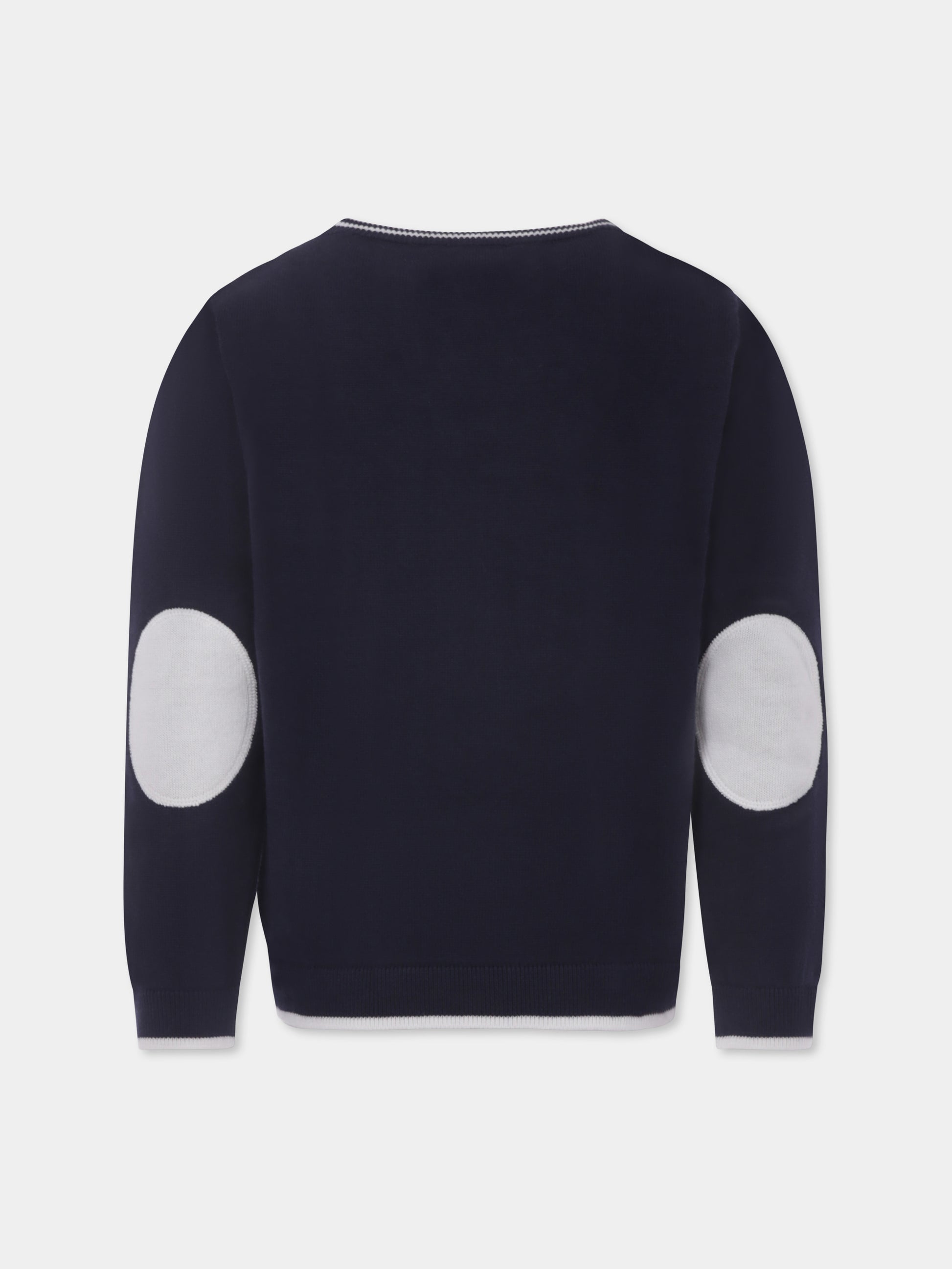 Maglione blu for boy with logo,Fay Kids,FU9P30 Z1376 635BC