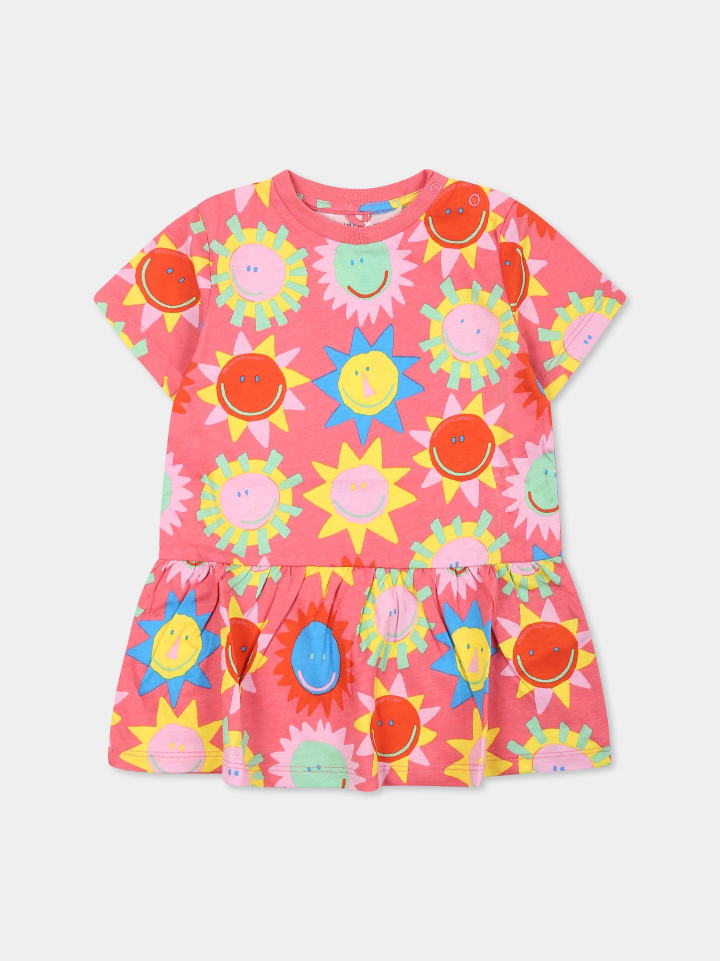 Vestito rosso per neonata con sole all over,Stella Mccartney Kids,TU1071 Z1812 50DMC