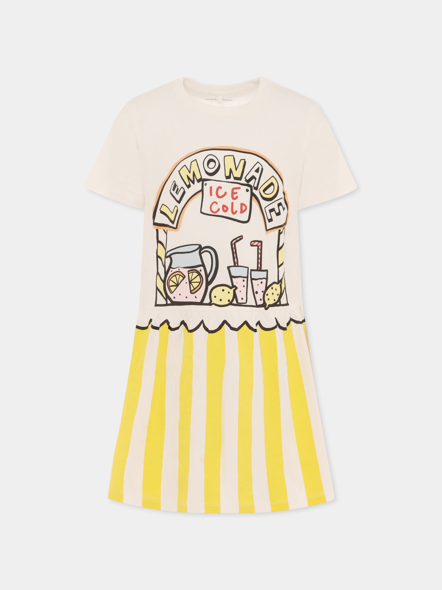 Vestito bianco per bambina con stampa limonata