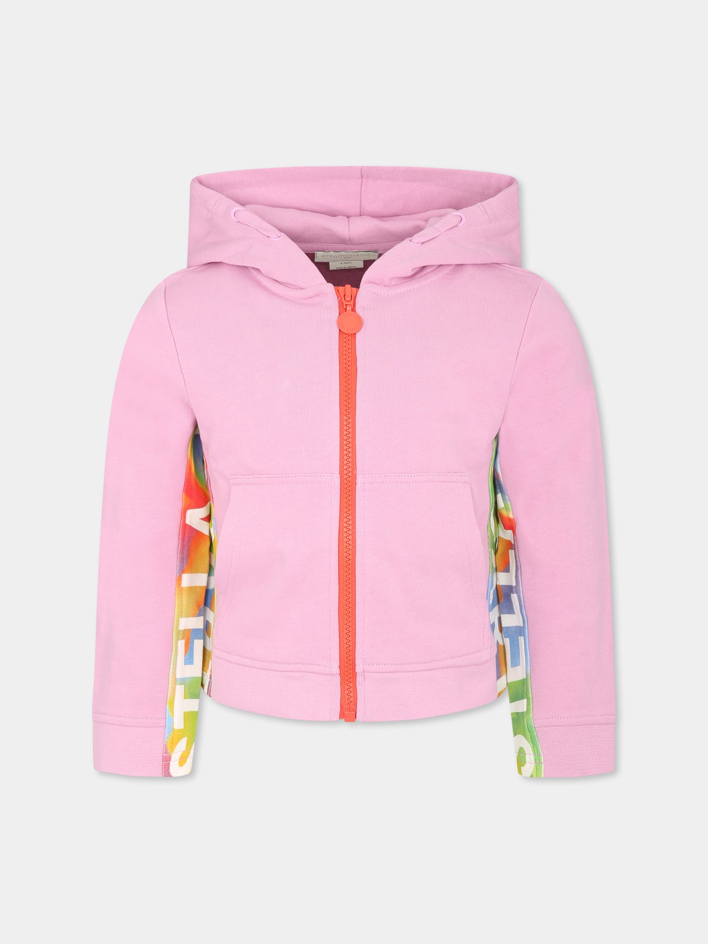 Felpa rosa per bambina con logo,Stella Mccartney Kids,TU4A80 Z0499 50G