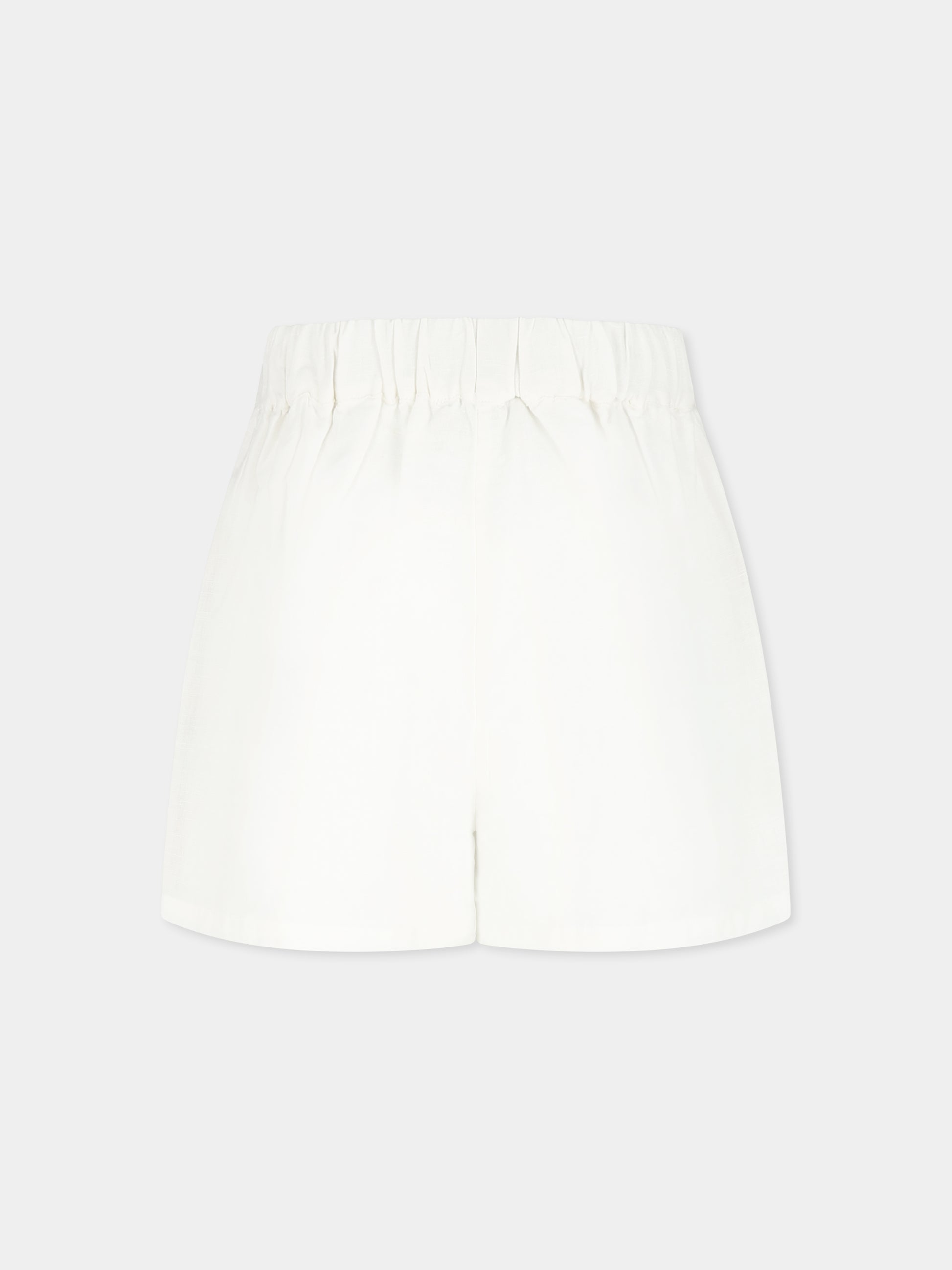 Shorts bianchi per bambina con ricamo floreale,Stella Mccartney Kids,TU6F59 Z0138 101