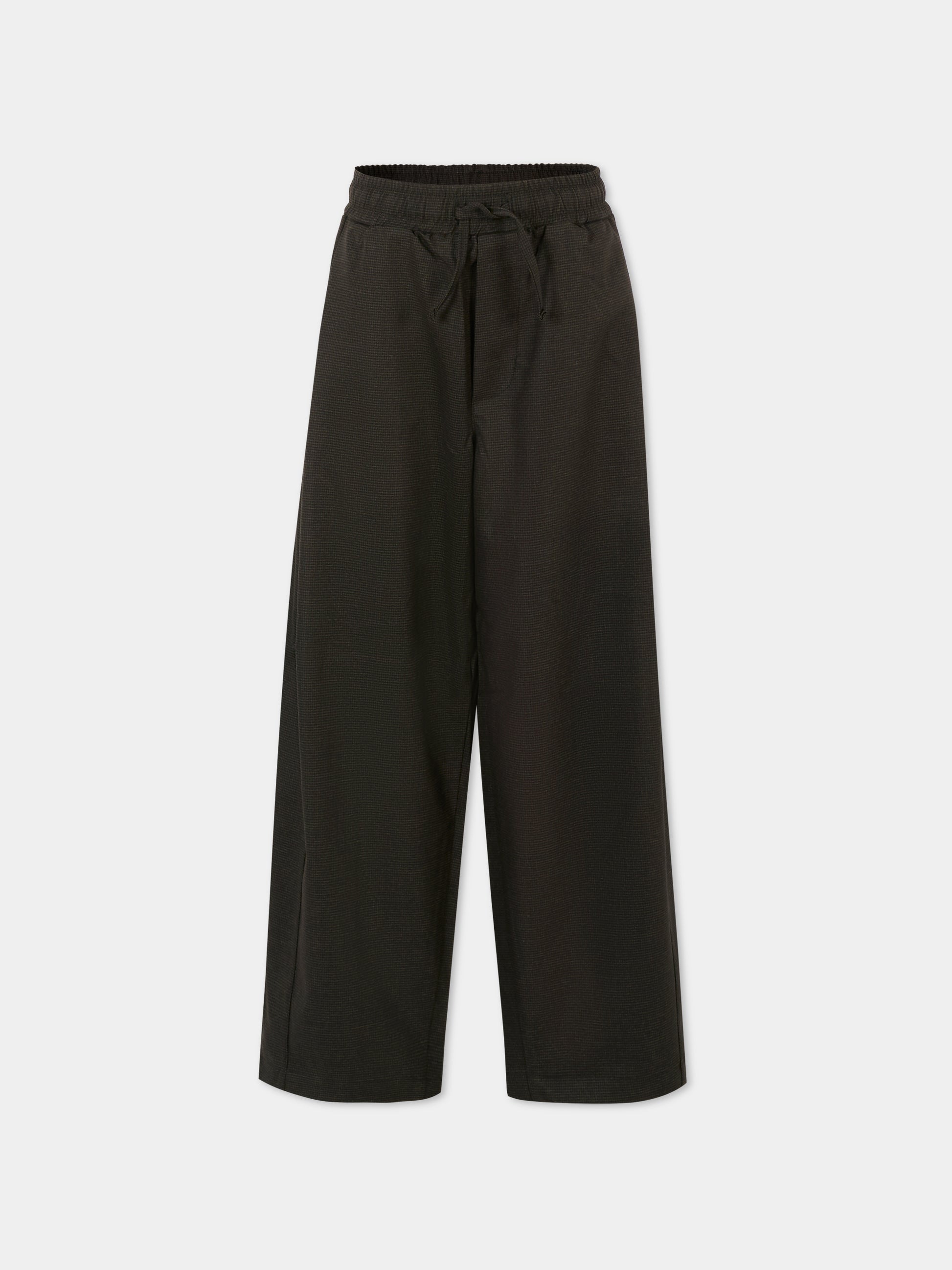 Pantaloni marroni per bambini con stampa pied de poule,Laneus,F5LKJUPA102 920