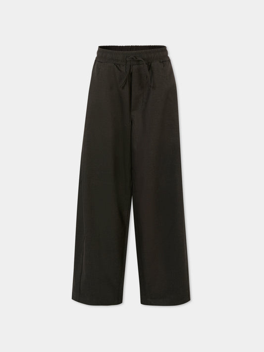 Pantaloni marroni per bambini con stampa pied de poule,Laneus,F5LKJUPA102 920