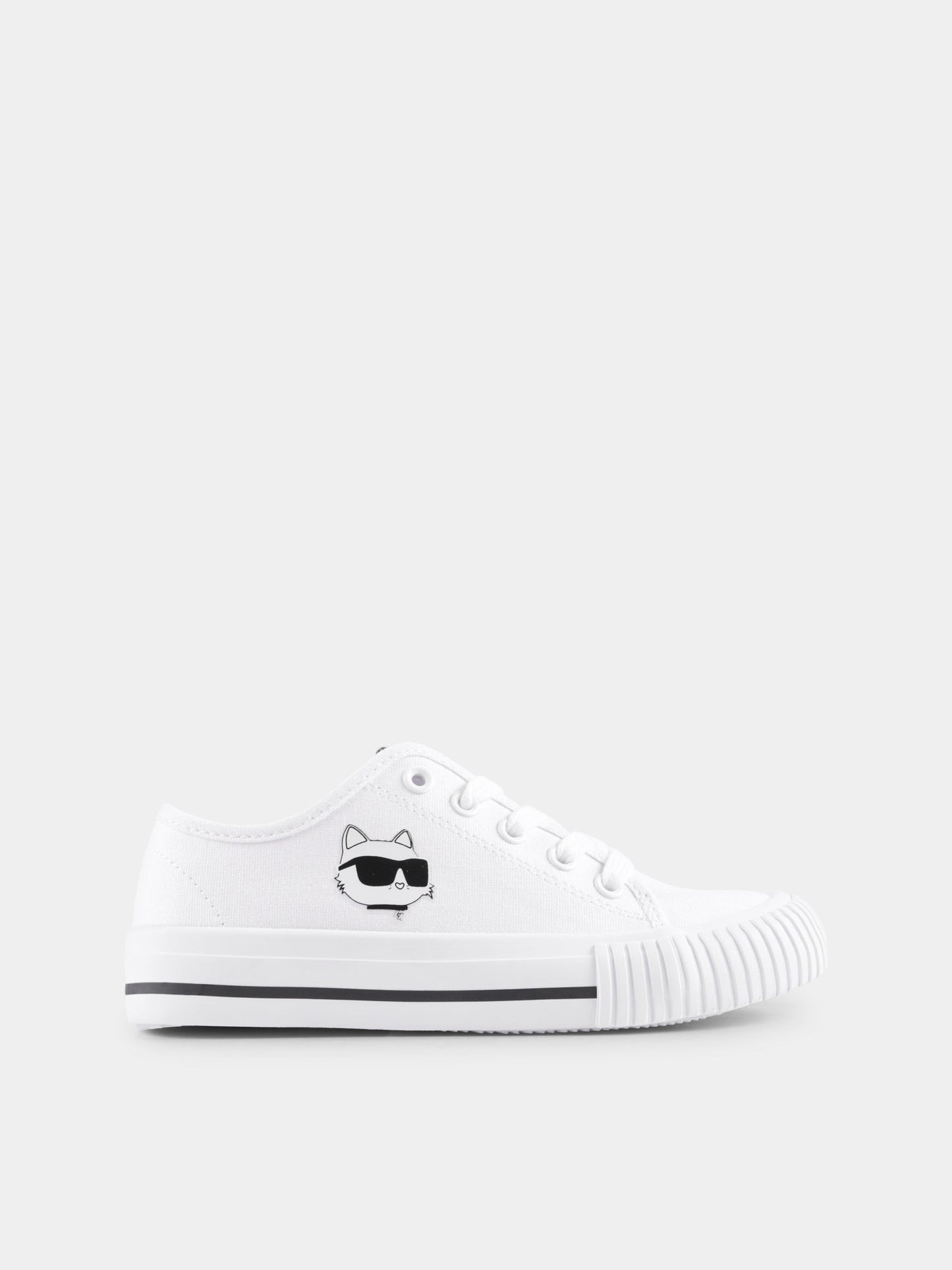 Sneakers bianche per bambini con Choupette