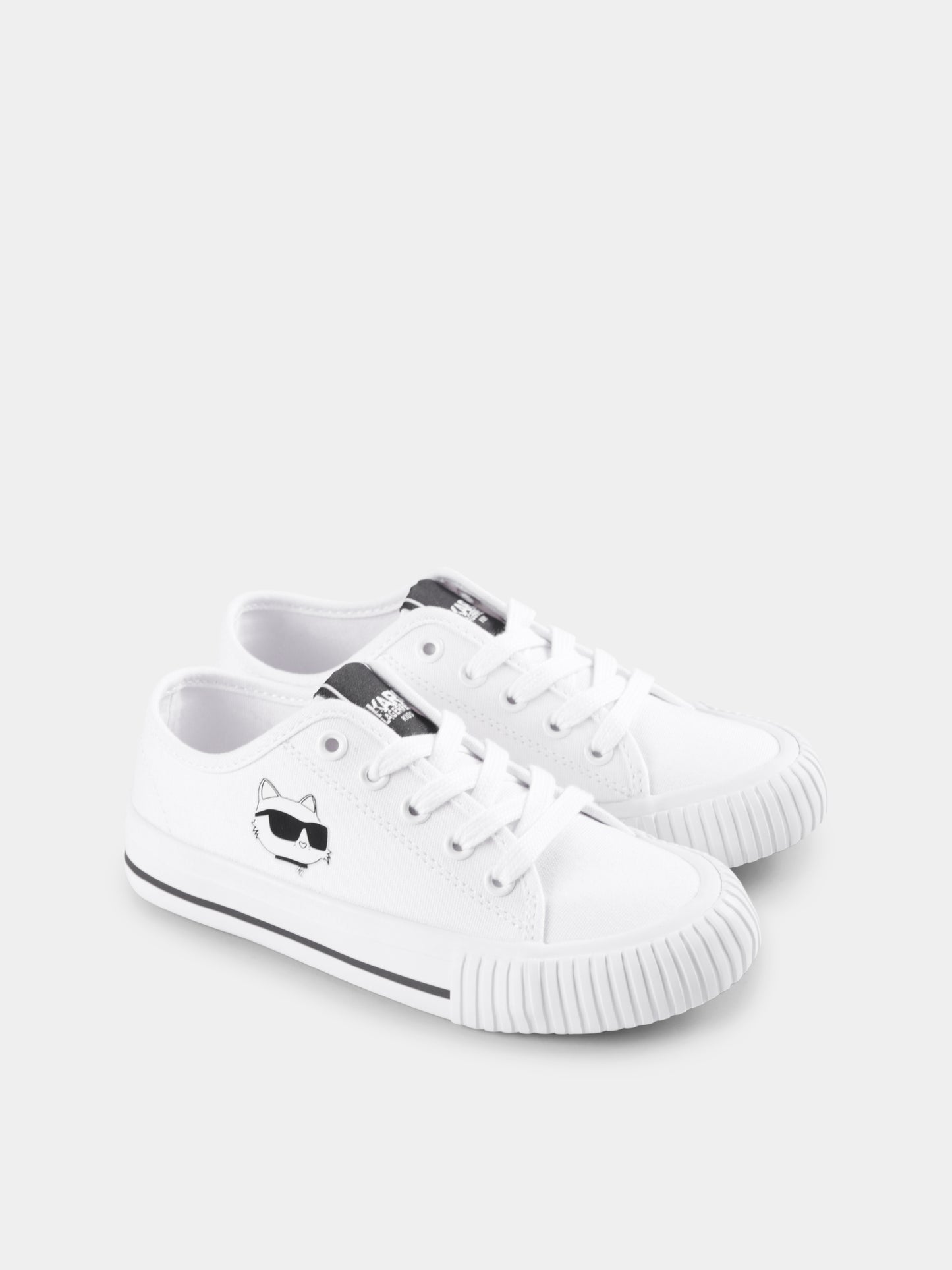Sneakers bianche per bambini con Choupette