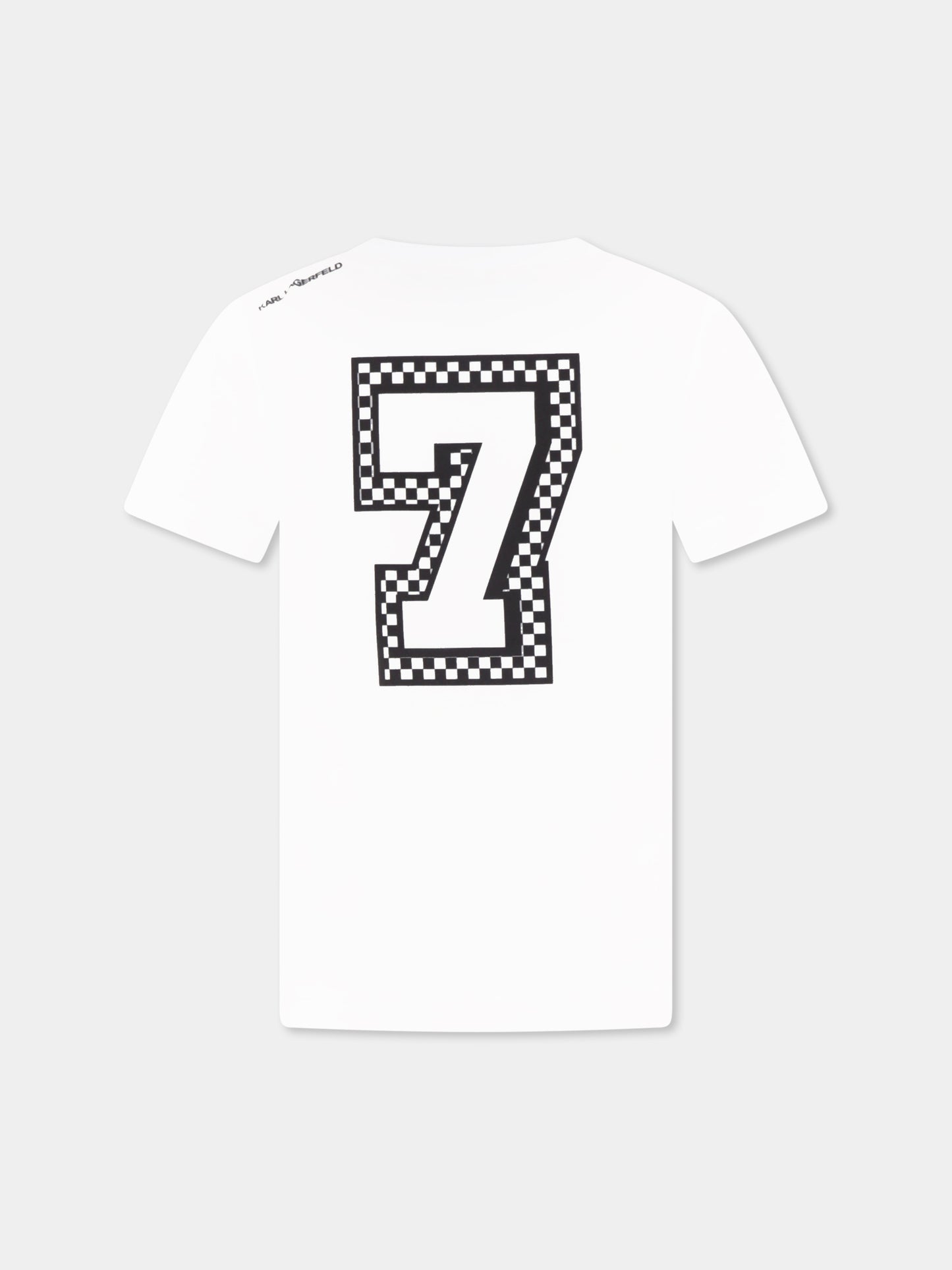 T-shirt bianca per bambino con Karl Lagerfeld,Karl Lagerfeld Kids,Z30054 N50