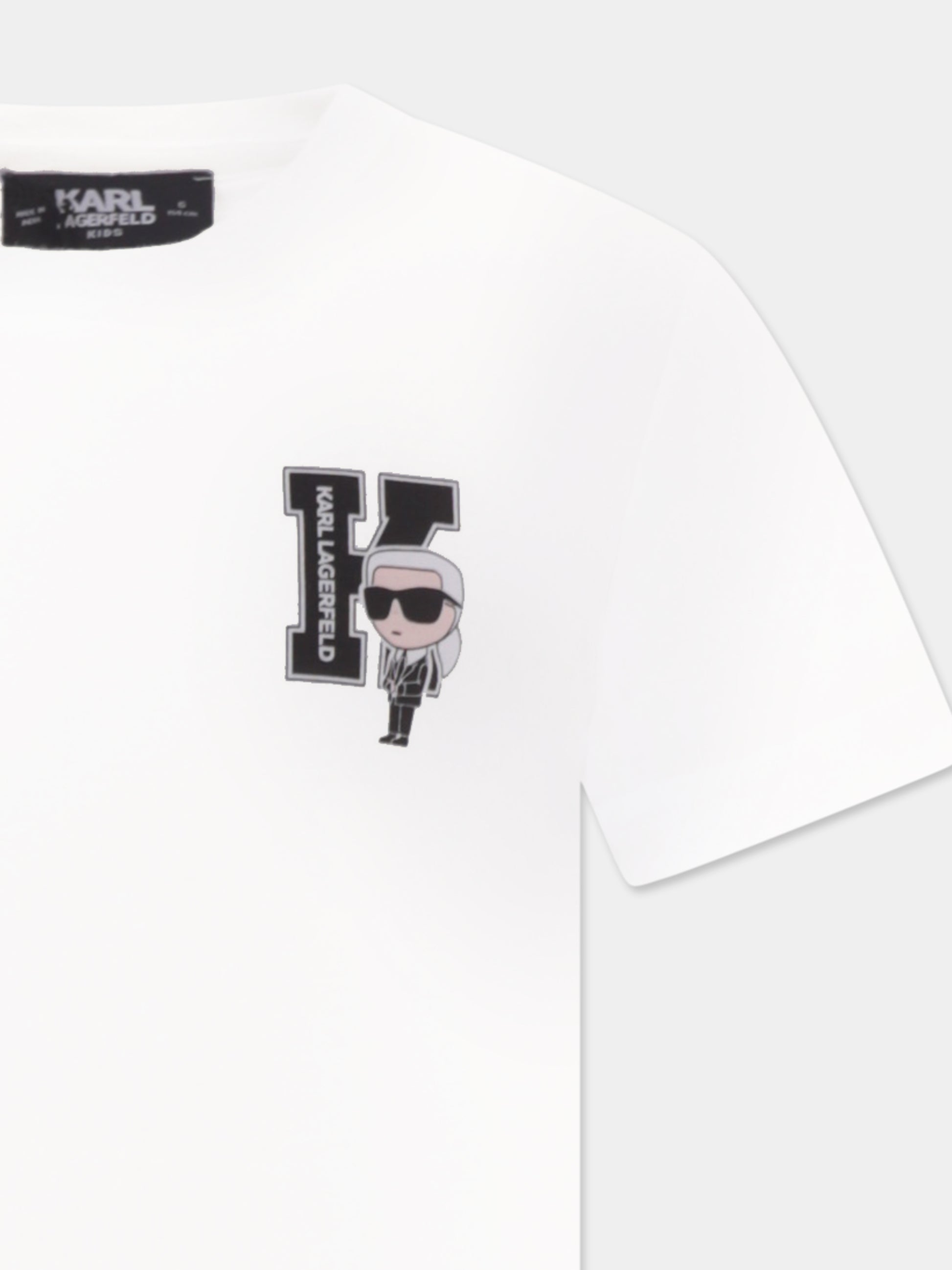 T-shirt bianca per bambino con Karl Lagerfeld,Karl Lagerfeld Kids,Z30054 N50