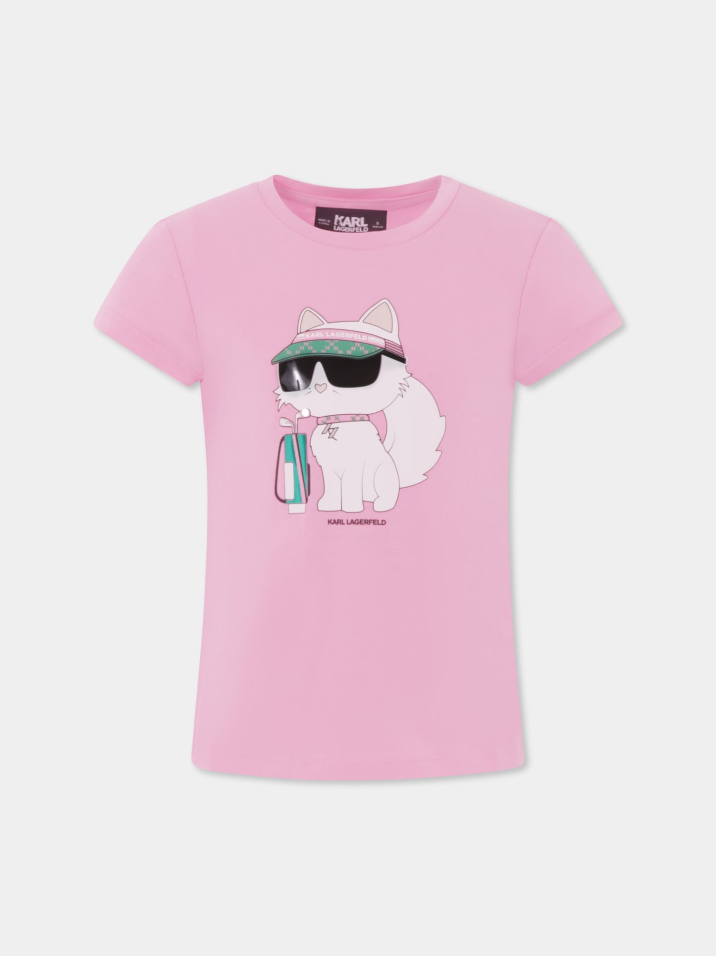T-shirt rosa per bambina con Choupette