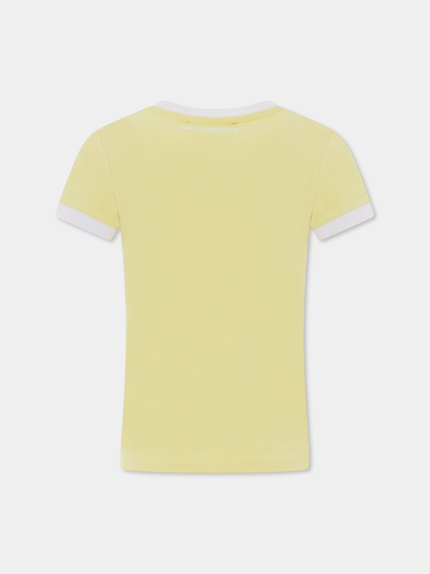 T-shirt gialla per bambina con Karl Lagerfeld