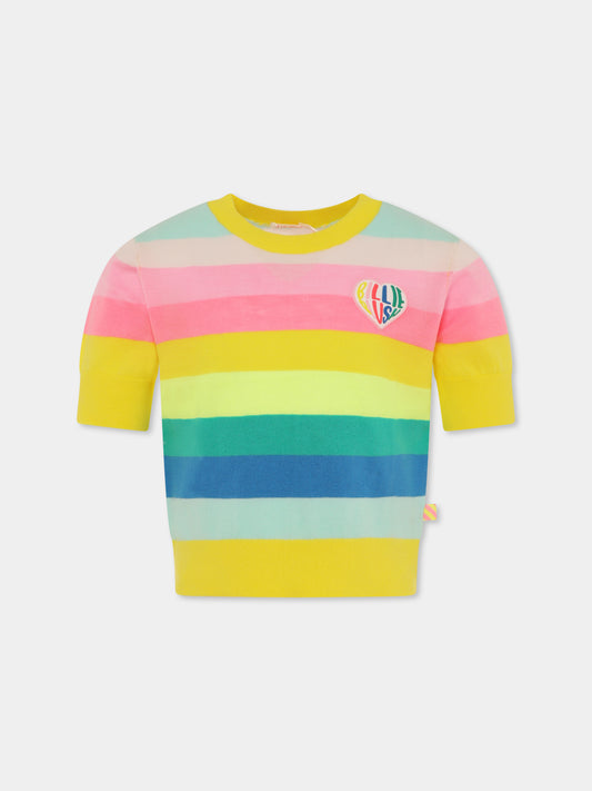 Maglione multicolor per bambina con cuore